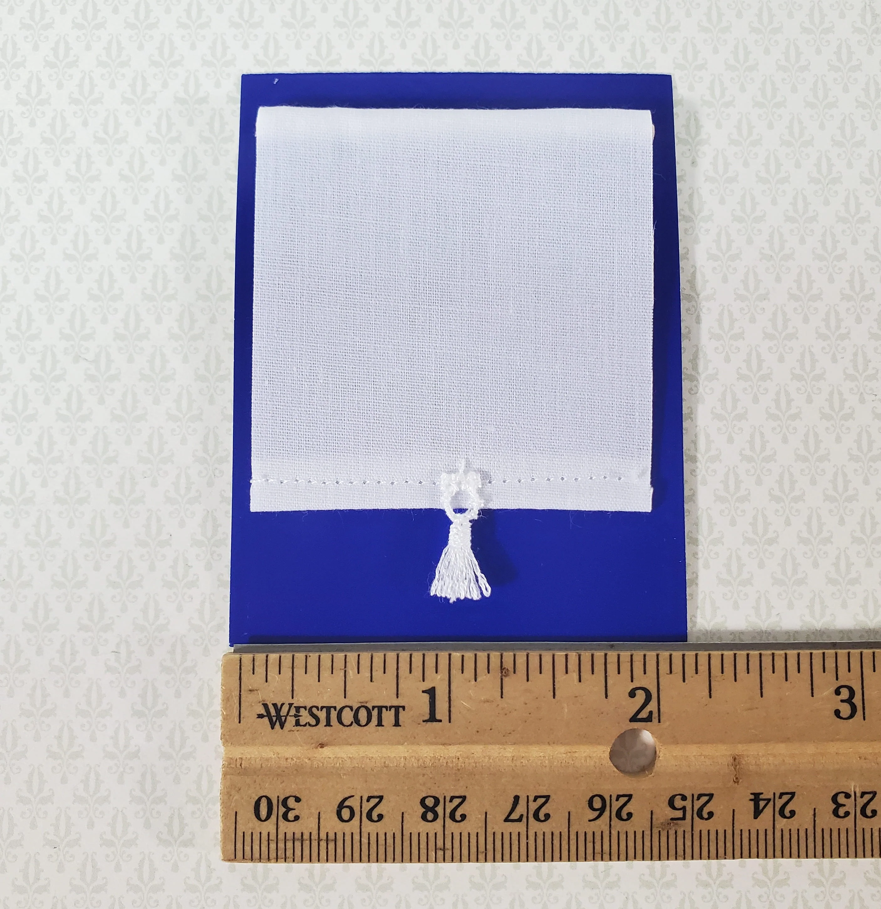 Dollhouse Roller Shade Curtain (Stationary) White 1:12 Scale Miniature Handmade - Image 4