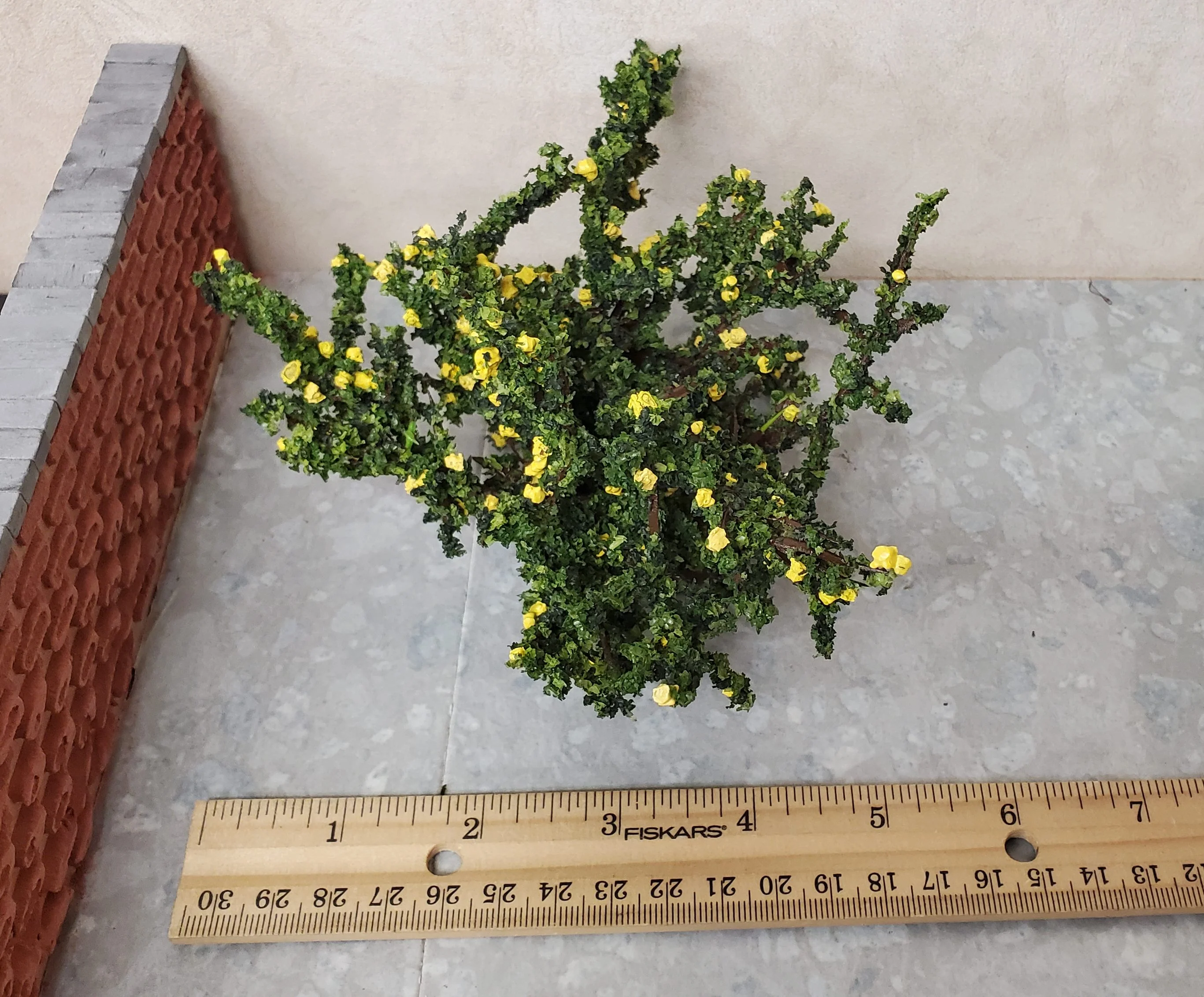 Dollhouse Rose Bush Yellow Large Flowering Shrub 1:12 Scale Miniature - Image 4