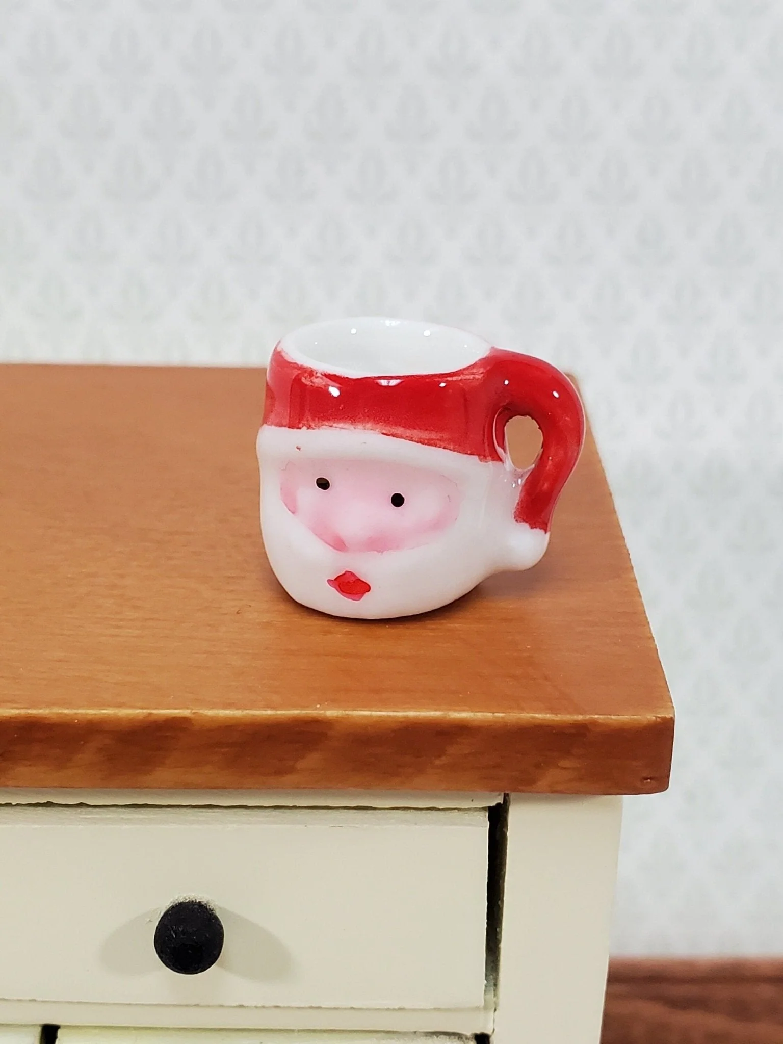Dollhouse Santa Mug Coffee Cup LARGE Miniature Ceramic Christmas