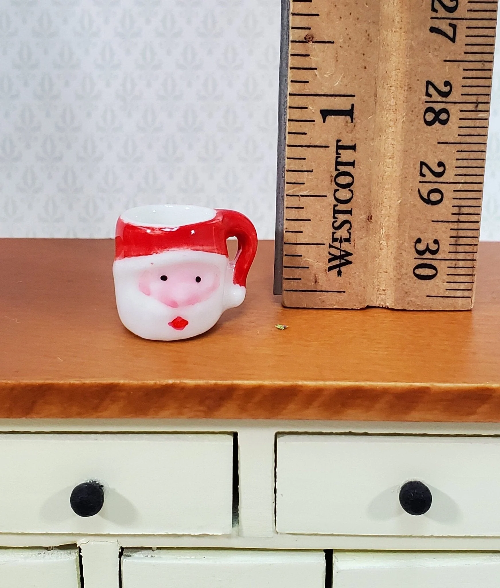 Dollhouse Santa Mug Coffee Cup LARGE Miniature Ceramic Christmas - Image 5