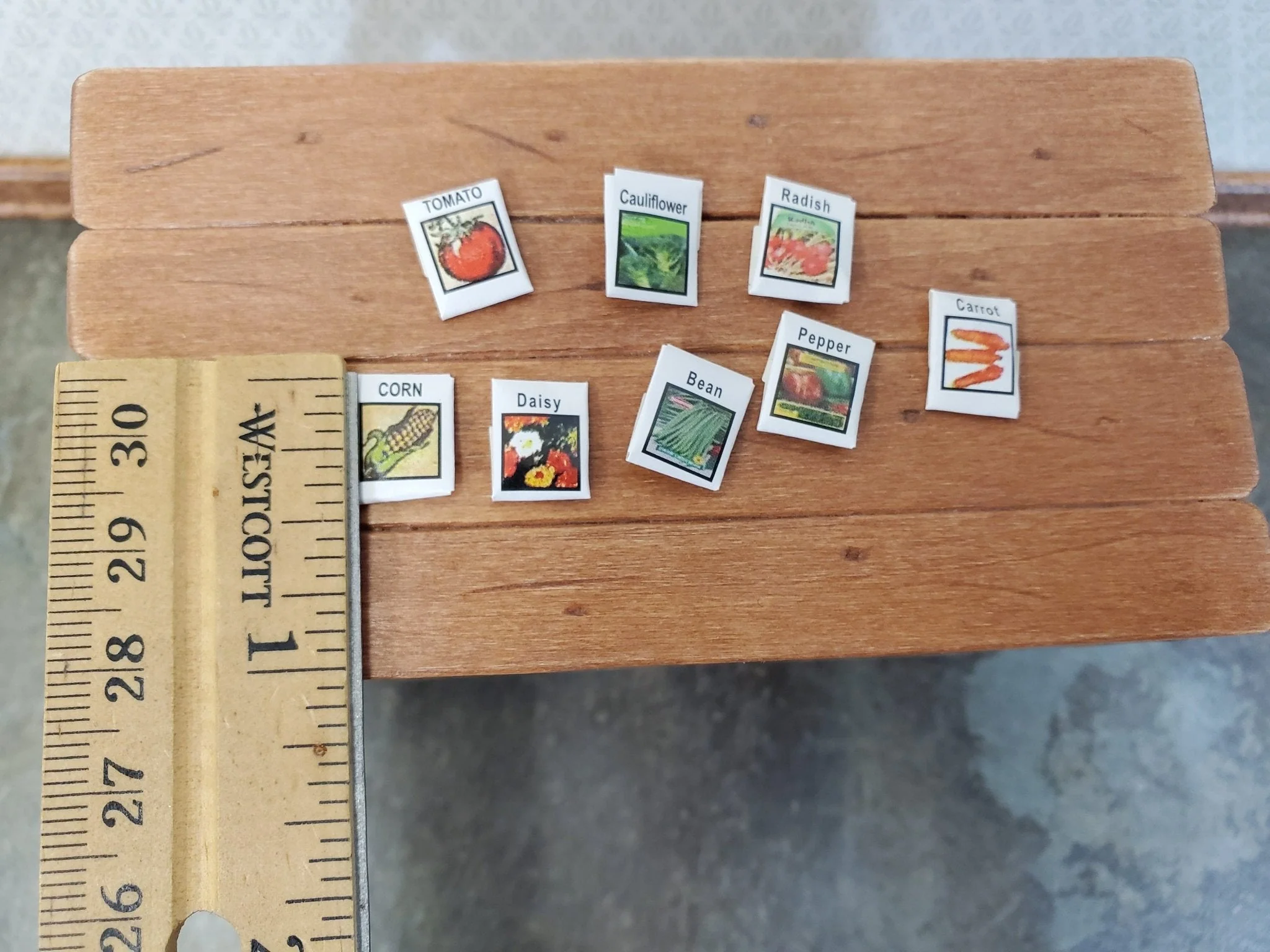 Dollhouse Seed Packets 8 Packages Miniature Garden Props 1:12 Scale Gardening - Image 3