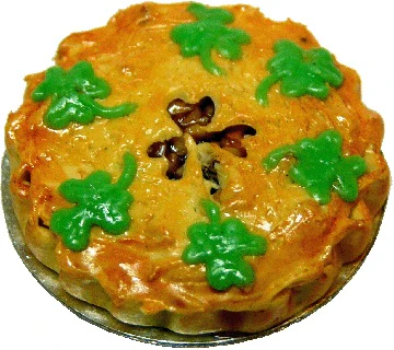 Dollhouse Shamrock Pie 1:12 Scale Miniature Food Kitchen Dessert