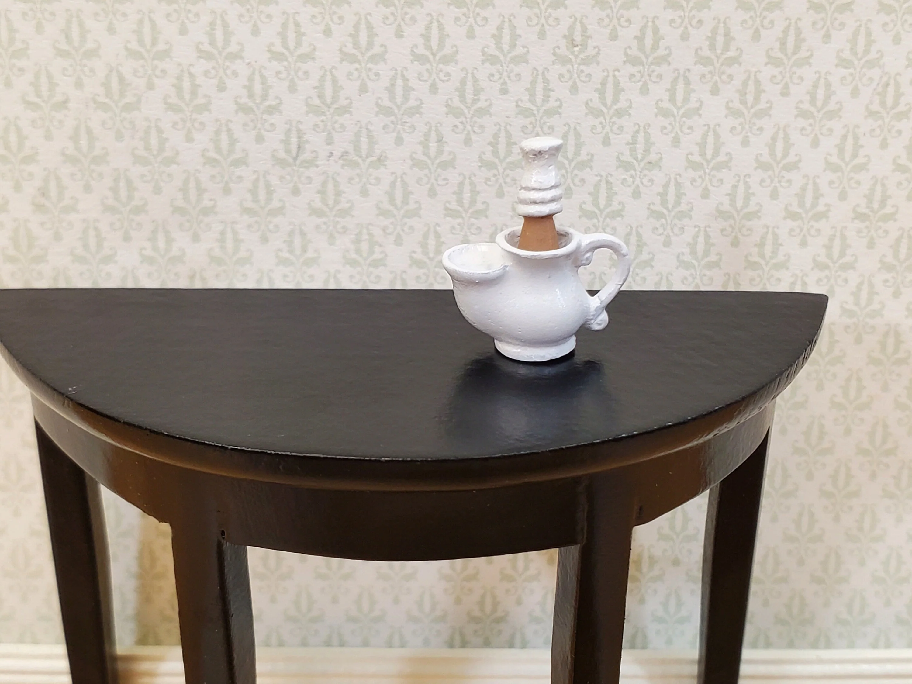 Dollhouse Shaving Mug with Brush Painted Metal Vintage Style 1:12 Scale Miniature Accessories - Image 2