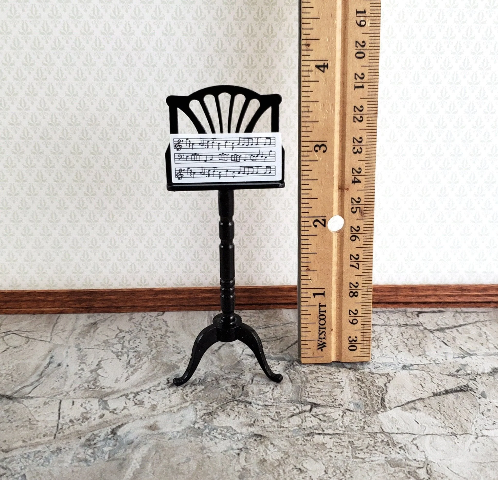 Dollhouse Sheet Music Stand Black Wood 1:12 Scale Miniature - Image 3