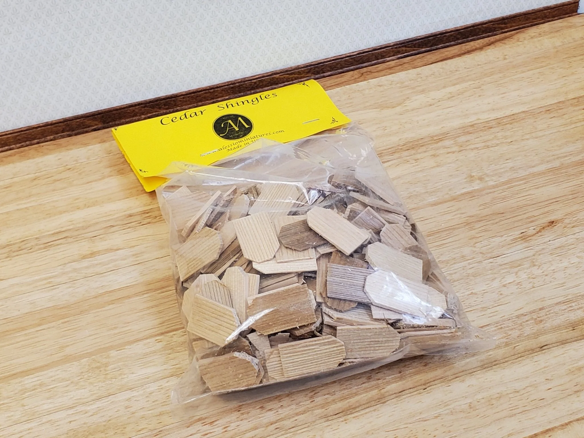 Dollhouse Shingles Cedar Wood Hexagon 1:12 Scale 250 pieces Alessio 51B - Image 2