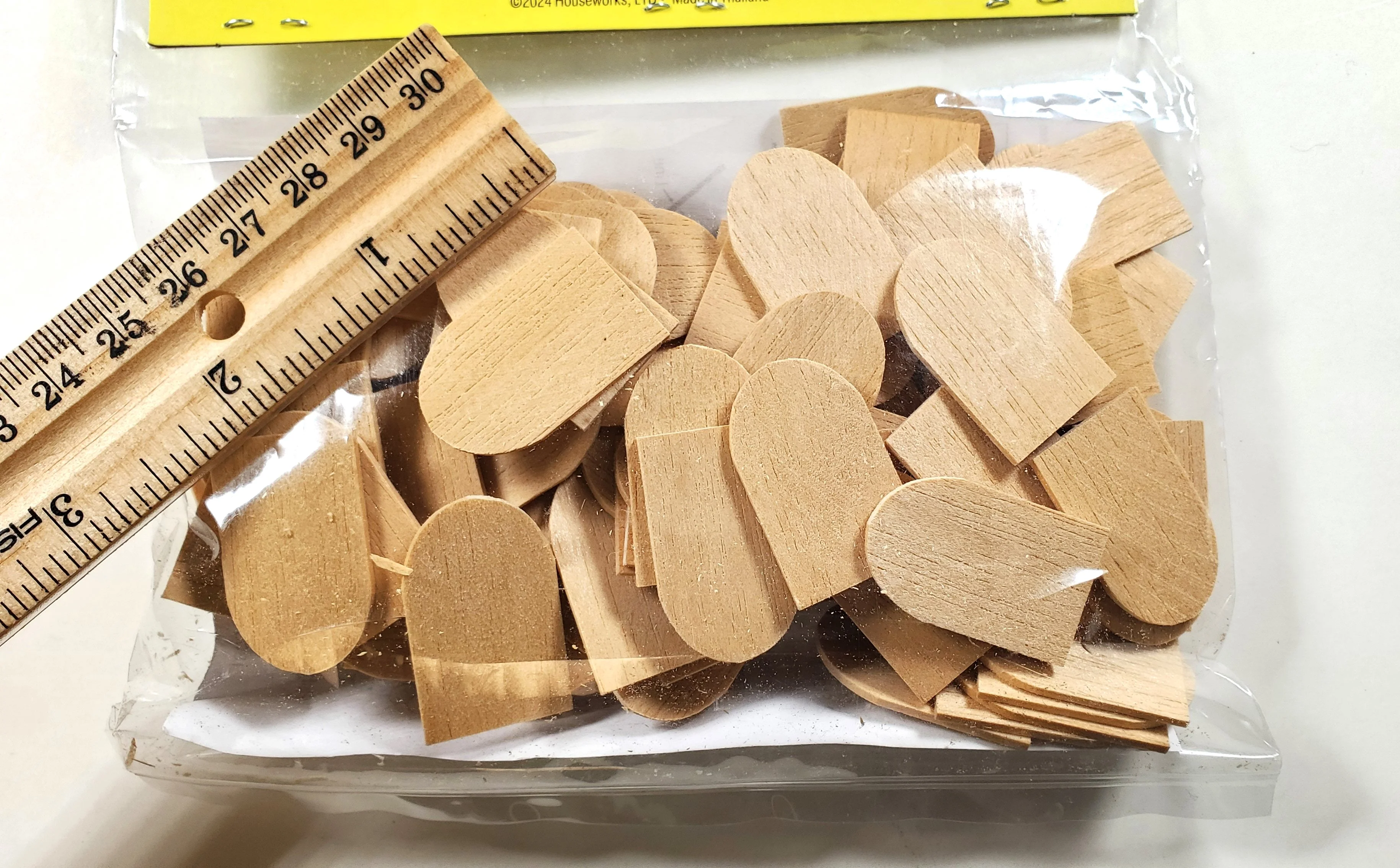 Dollhouse Shingles Fishscale 100 Pieces Light Wood 1:12 Scale Houseworks #7005 - Image 3