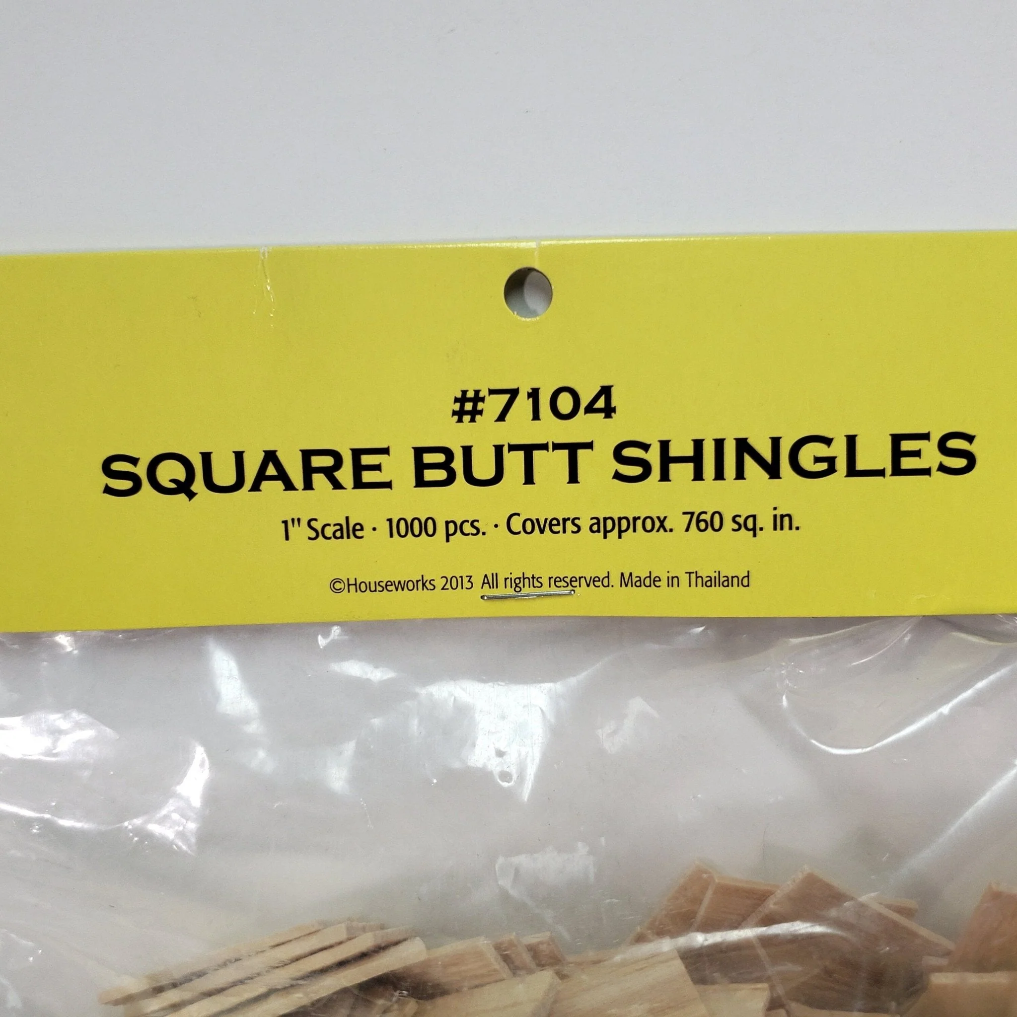 Dollhouse Shingles Square End Large Bag Light Wood 1:12 Scale 1000 pieces HW7104 - Image 2