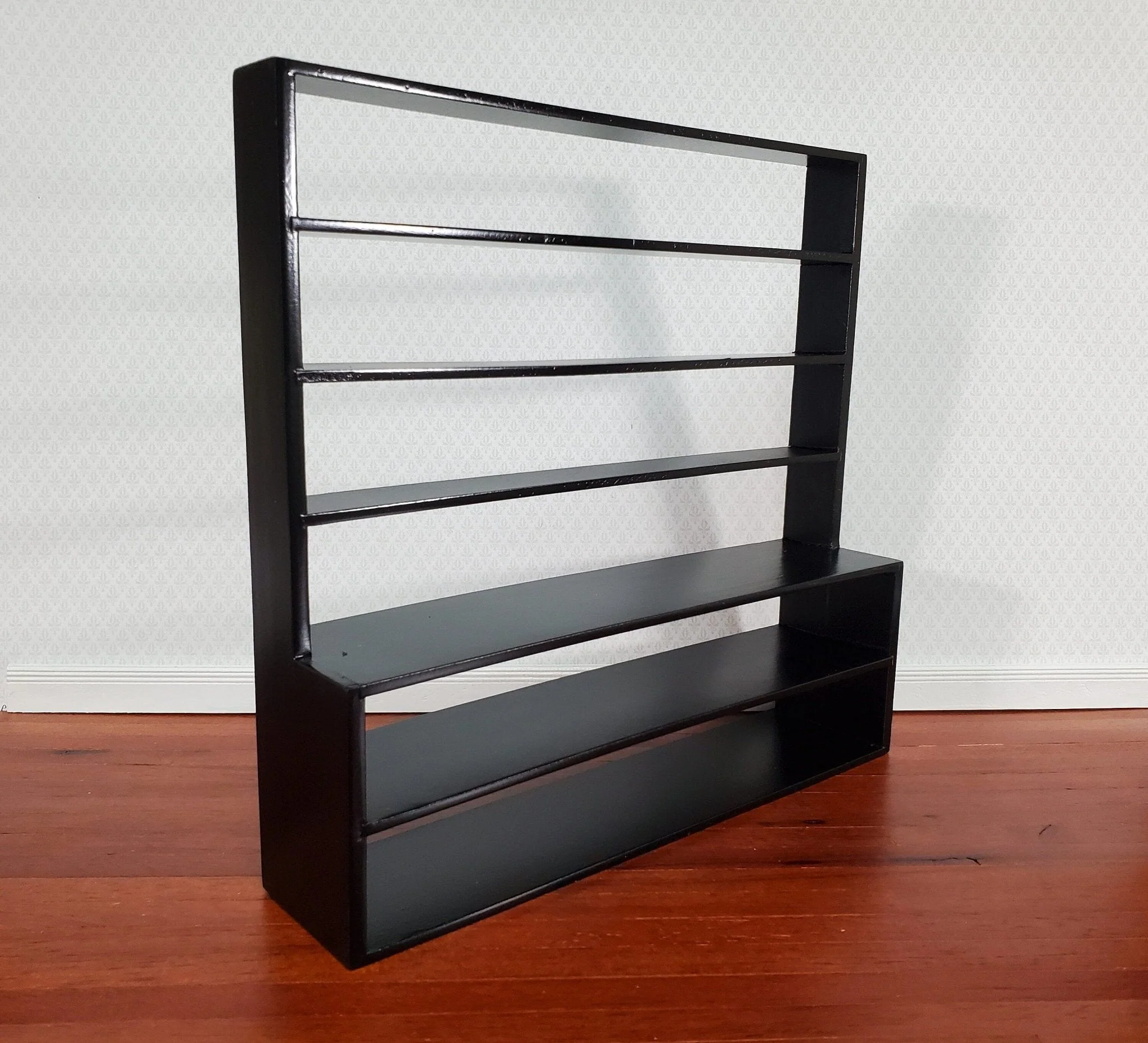 Dollhouse Shop Store Shelves Shelving Black Wood Large 1:12 Scale Miniatures