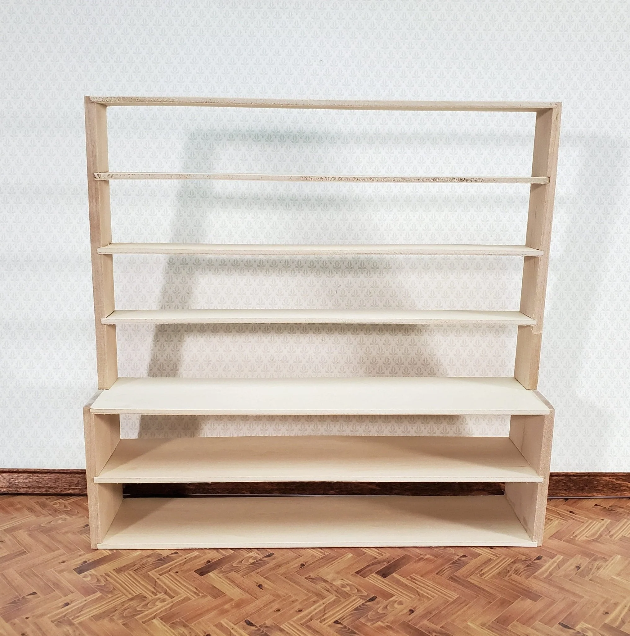 Dollhouse Shop Store Shelves Shelving Unpainted Wood Large 1:12 Scale Miniatures