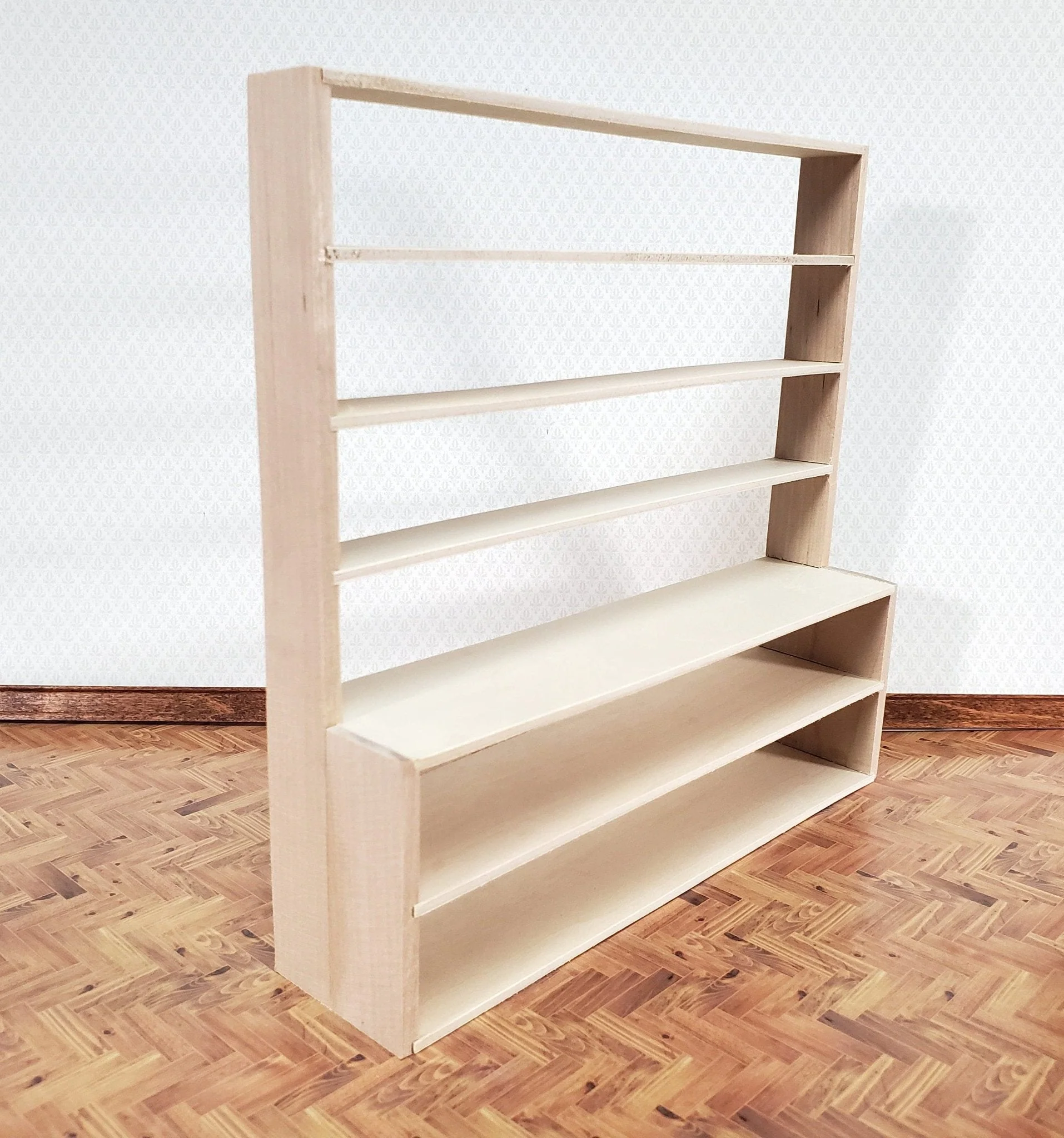 Dollhouse Shop Store Shelves Shelving Unpainted Wood Large 1:12 Scale Miniatures - Image 2
