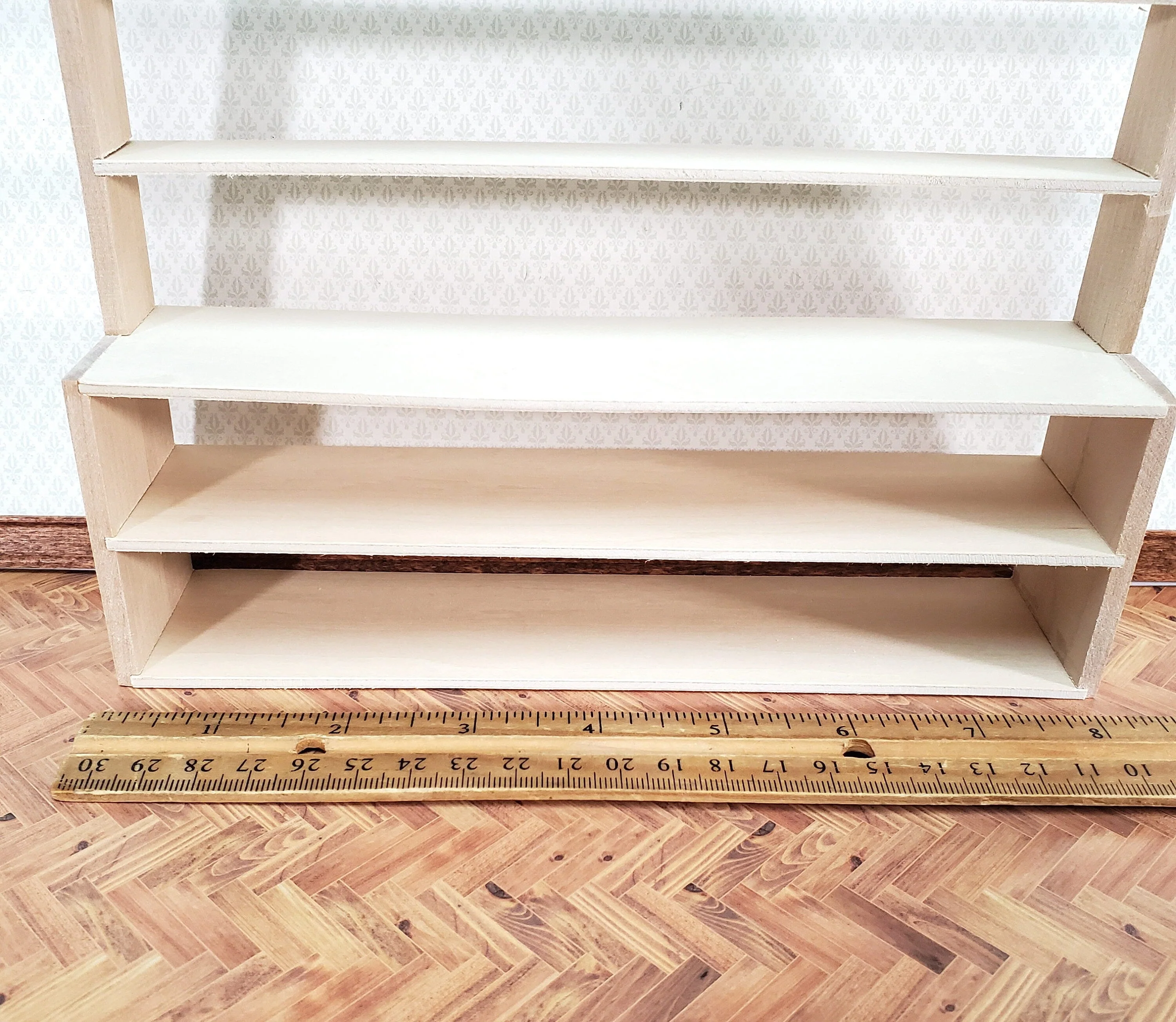 Dollhouse Shop Store Shelves Shelving Unpainted Wood Large 1:12 Scale Miniatures - Image 4