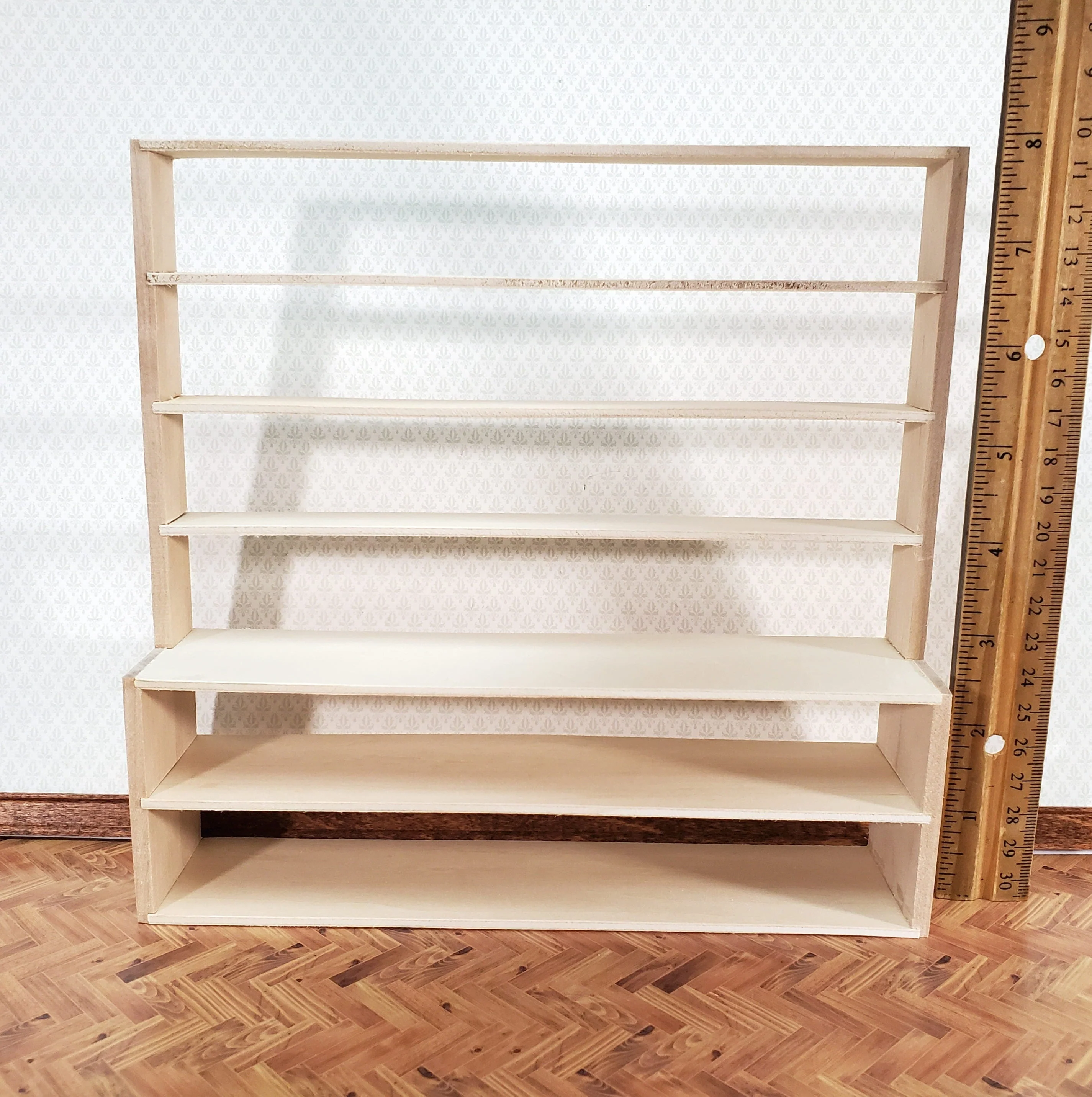 Dollhouse Shop Store Shelves Shelving Unpainted Wood Large 1:12 Scale Miniatures - Image 5