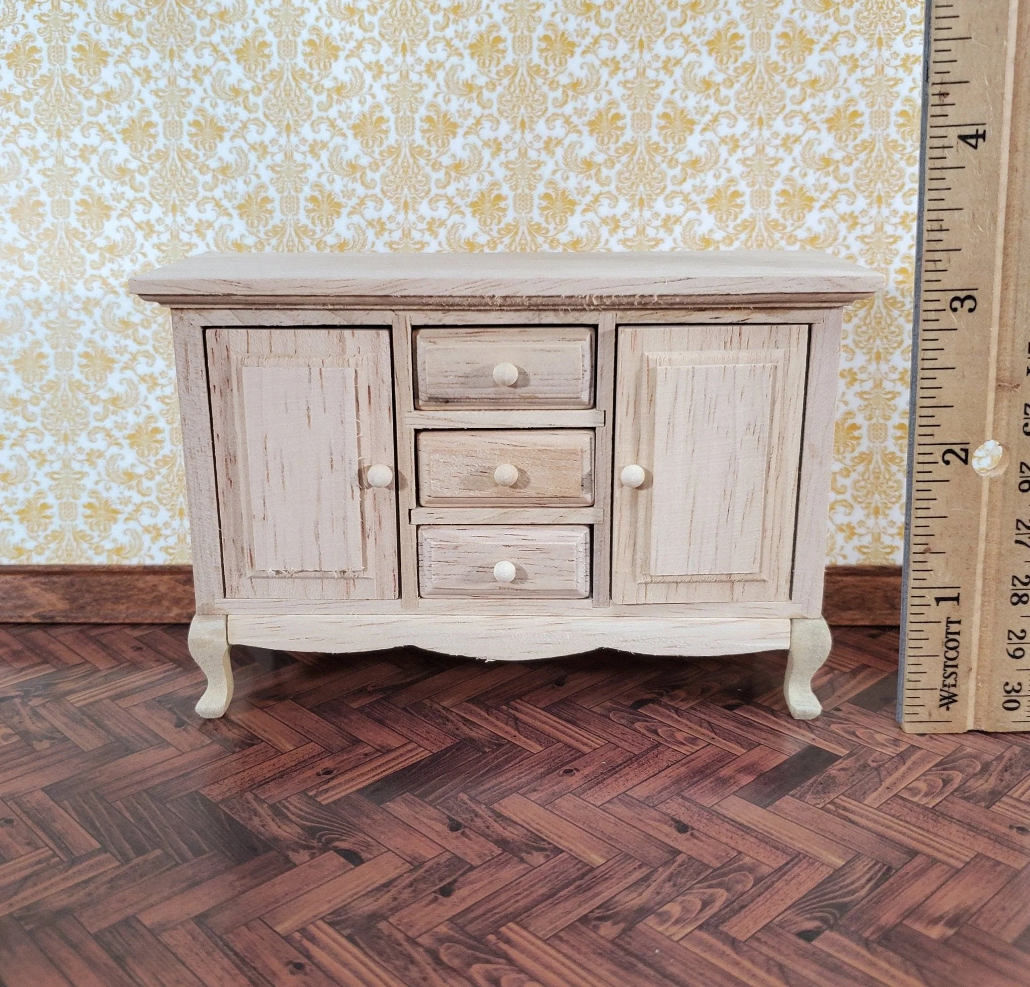 Dollhouse Side Board Buffet Dresser Unpainted 1:12 Scale Miniature Furniture - Image 5