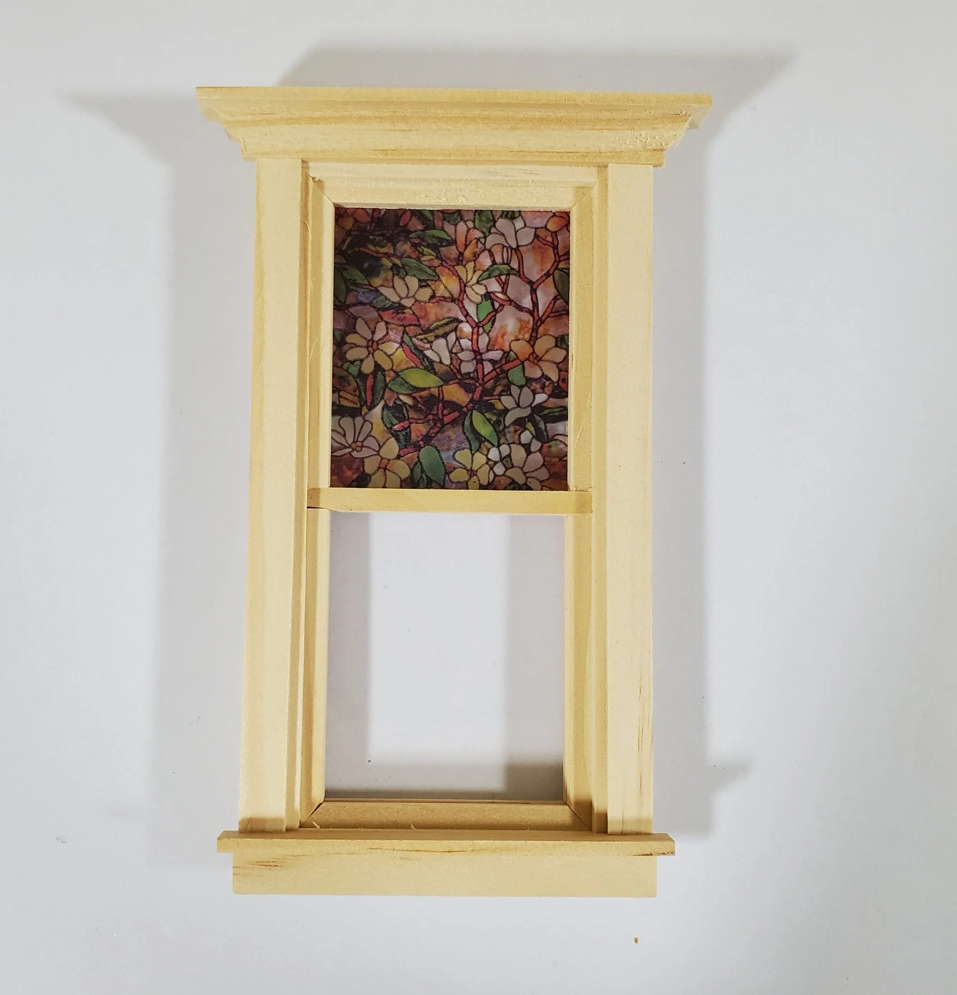 Dollhouse Simulated Stained Glass Insert Cut to Size Flowers for Windows or Doors 1:12 Scale - Image 6
