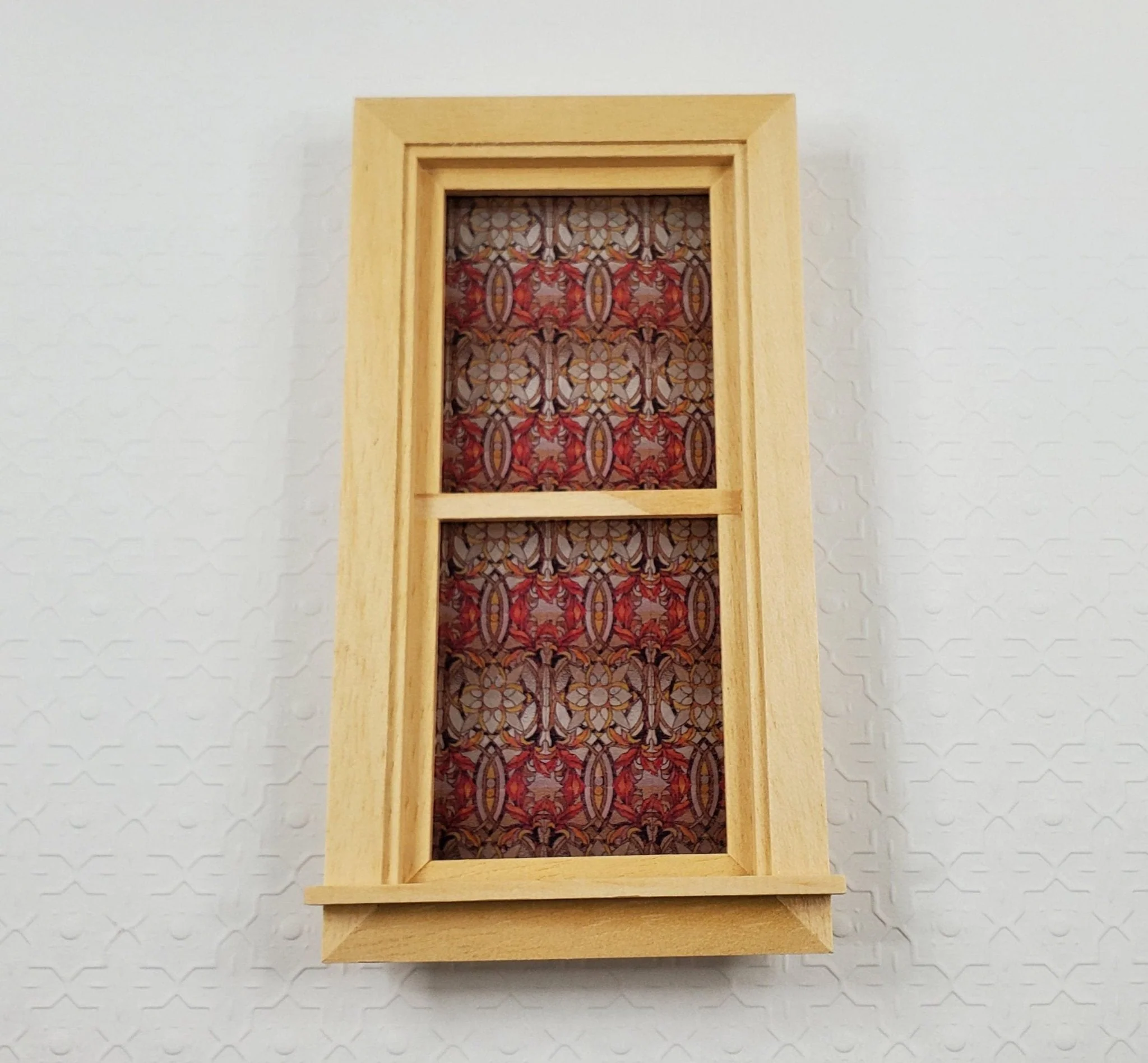 Dollhouse Simulated Stained Glass Insert Cut to Size Reds for Windows or Doors 1:12 Scale - Image 4