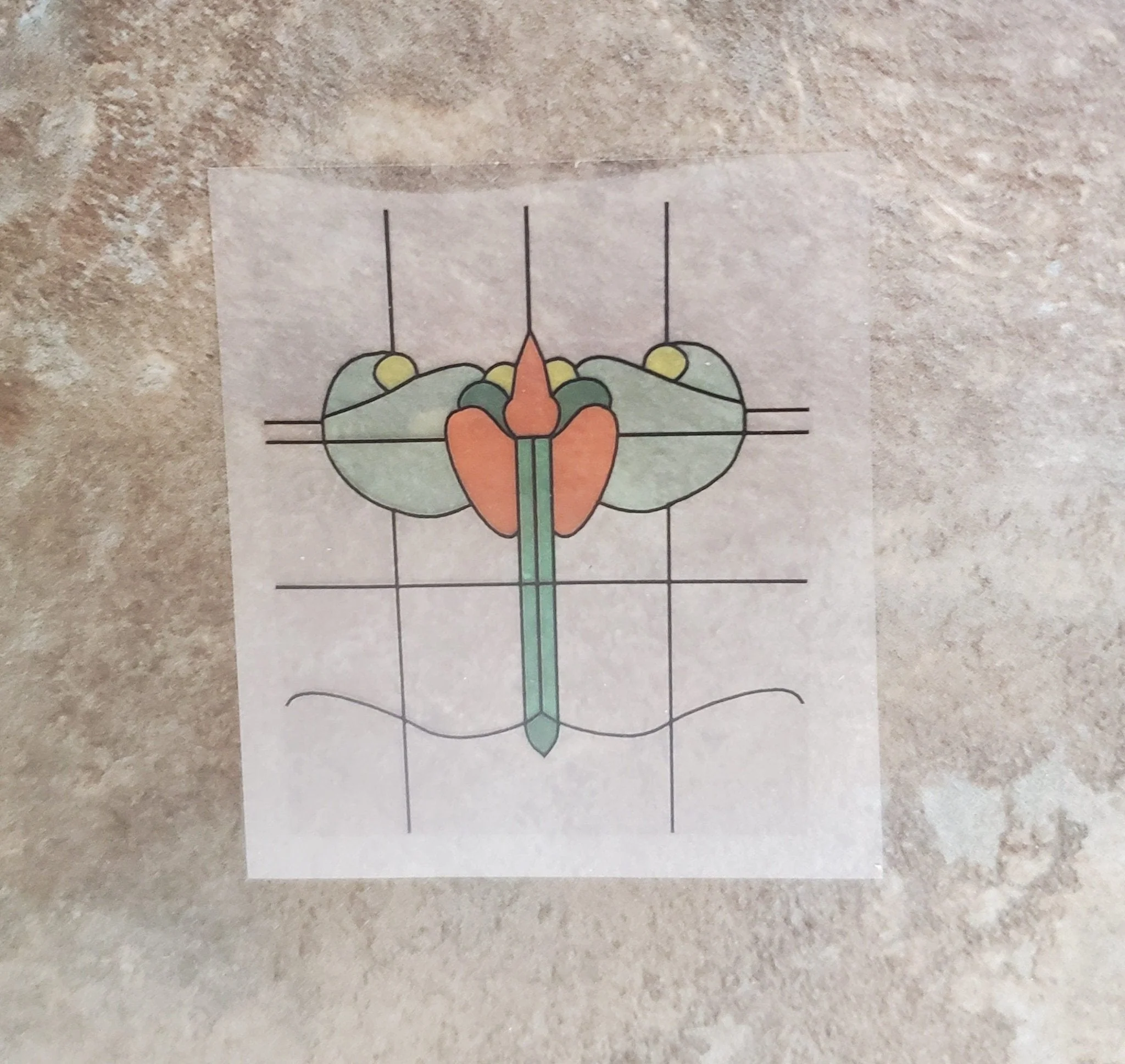 Dollhouse Simulated Stained Glass Window Insert 1:12 Scale Miniature SLIM11 - Image 3