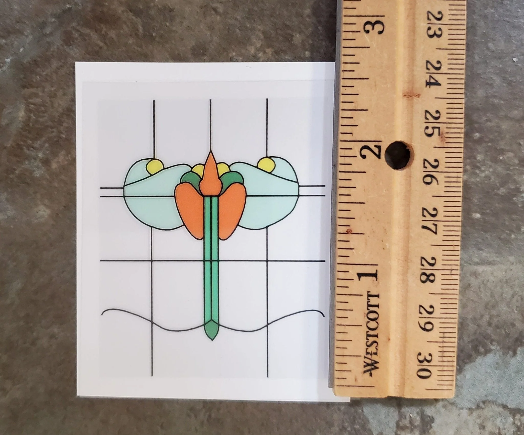 Dollhouse Simulated Stained Glass Window Insert 1:12 Scale Miniature SLIM11 - Image 5