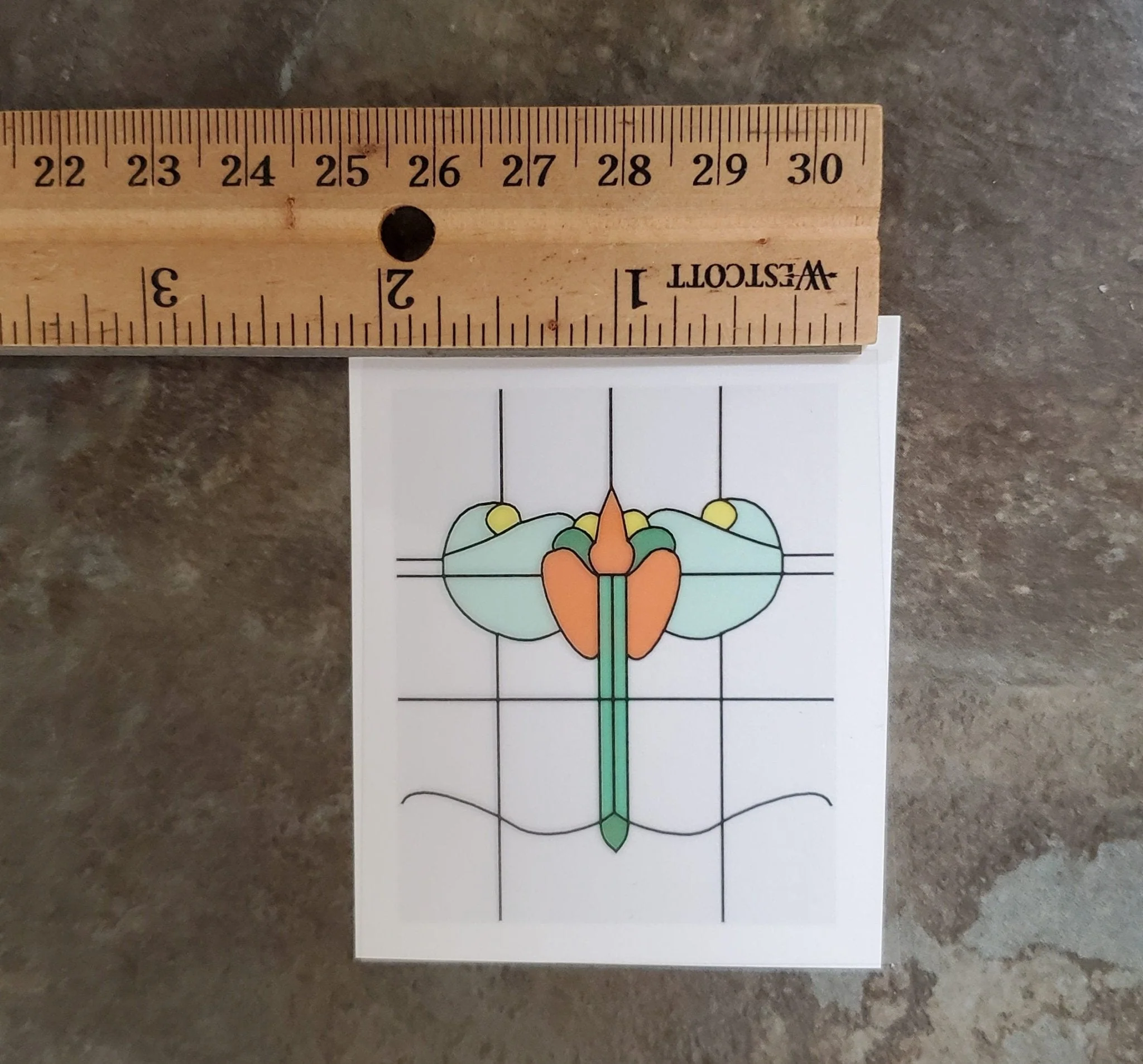 Dollhouse Simulated Stained Glass Window Insert 1:12 Scale Miniature SLIM11 - Image 6
