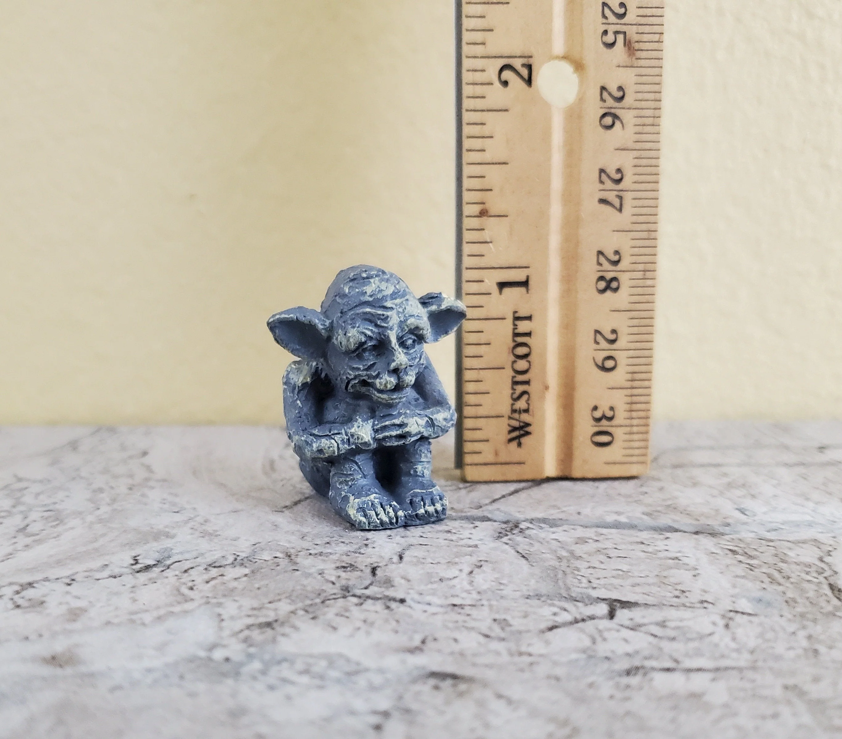 Dollhouse Sitting Gargoyle Goblin for Garden Large 1:12 Scale Miniature 1 1/4" Tall - Image 4