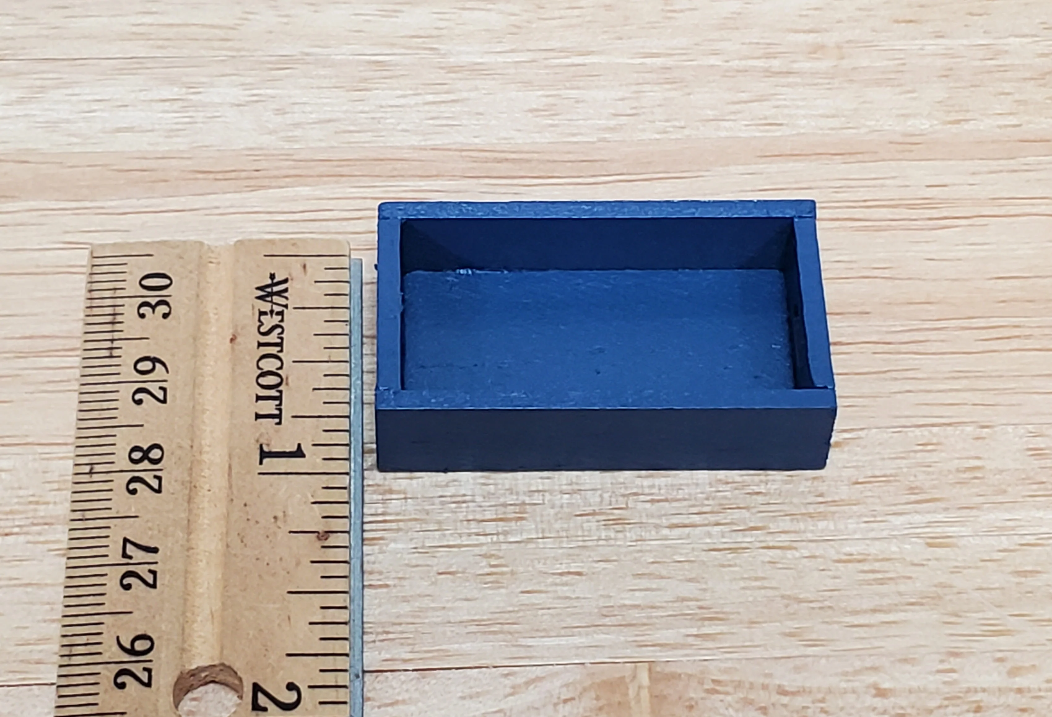Dollhouse Small Crate Blue Wood for Groceries Fruits Tools 1:12 Scale Miniatures - Image 4