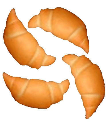 Dollhouse Small Croissants Set of 4 1:12 Scale Miniature Food