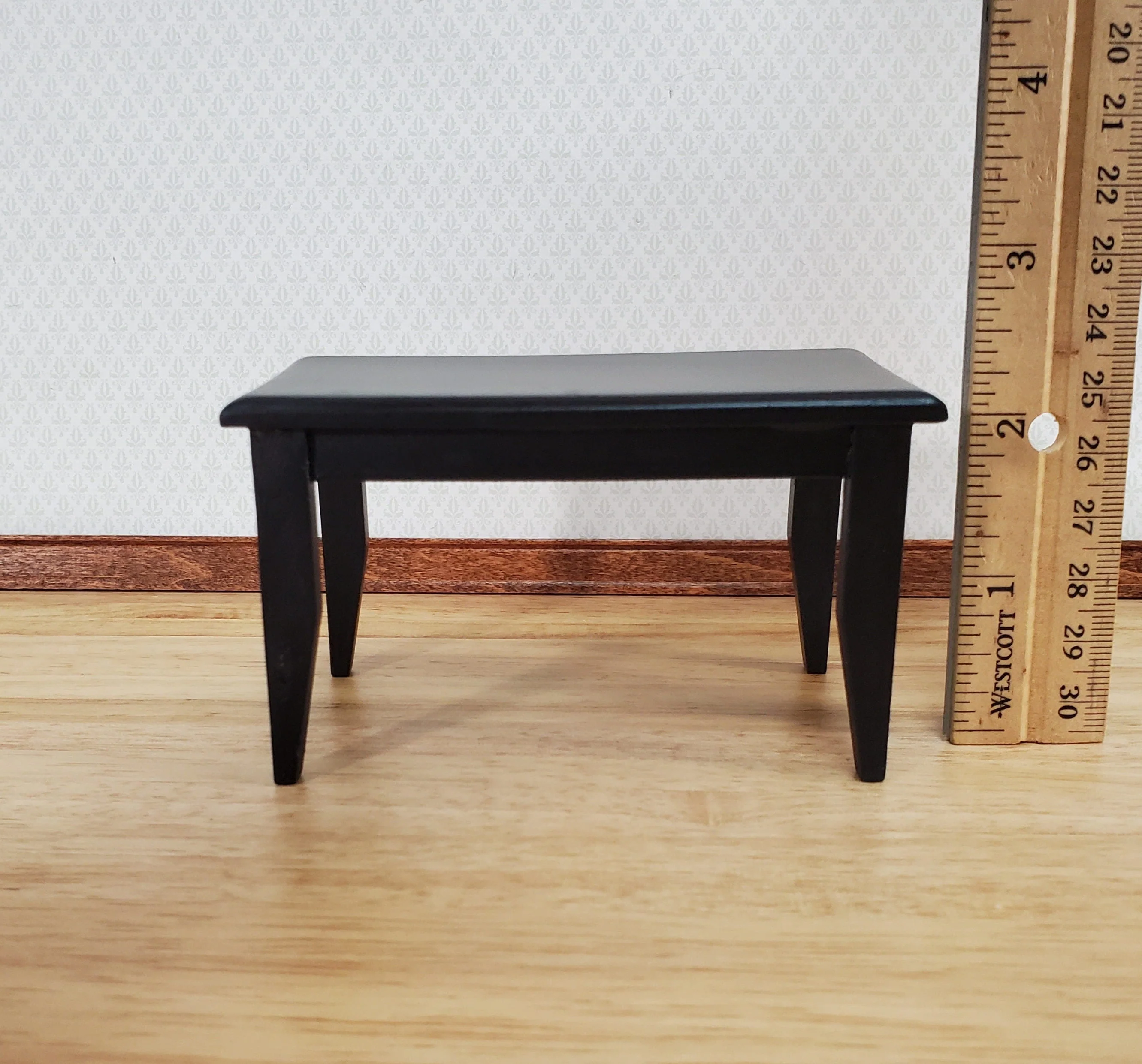 Dollhouse Small Kitchen or Dining Room Table Black 1:12 Scale Miniature Furniture - Image 3