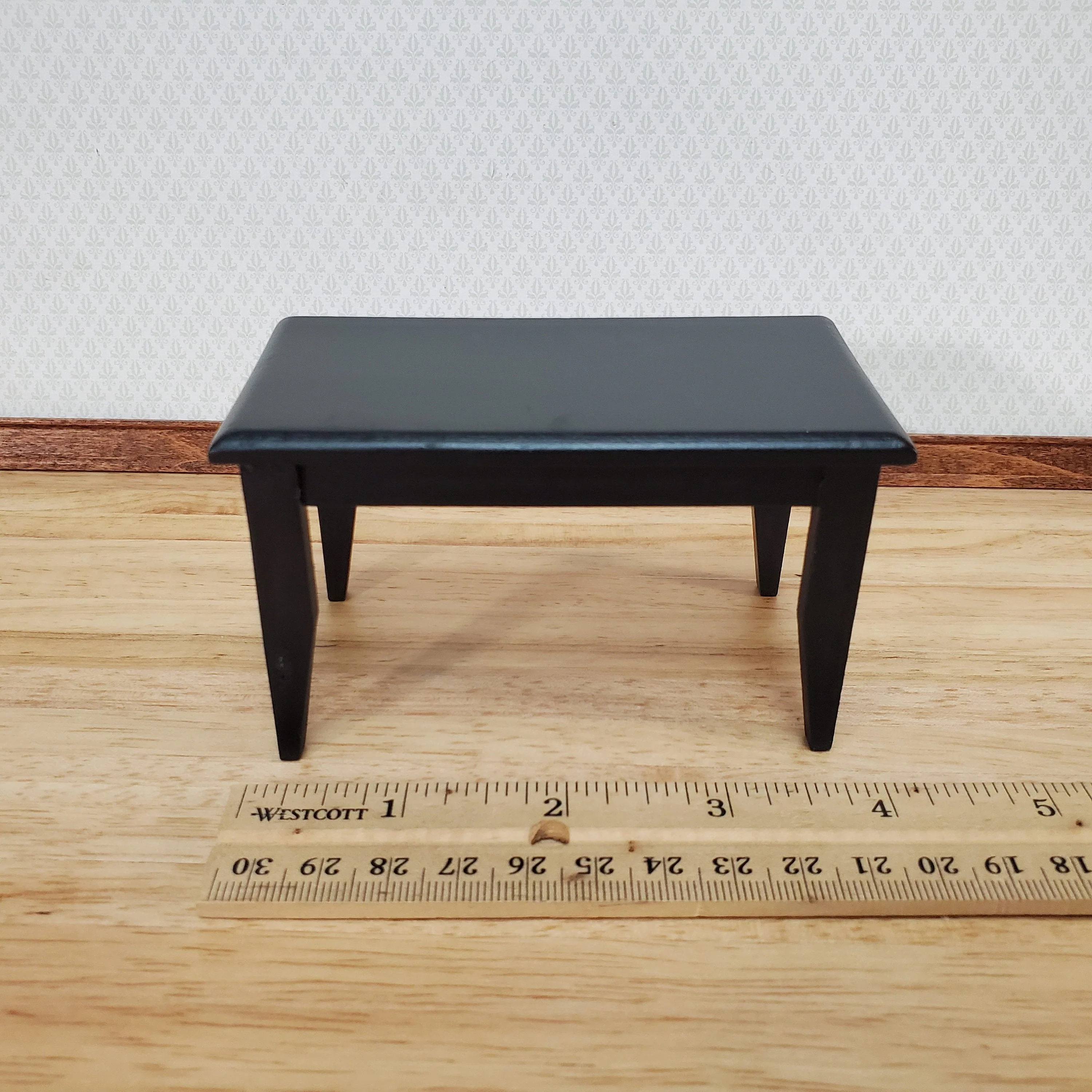 Dollhouse Small Kitchen or Dining Room Table Black 1:12 Scale Miniature Furniture - Image 4