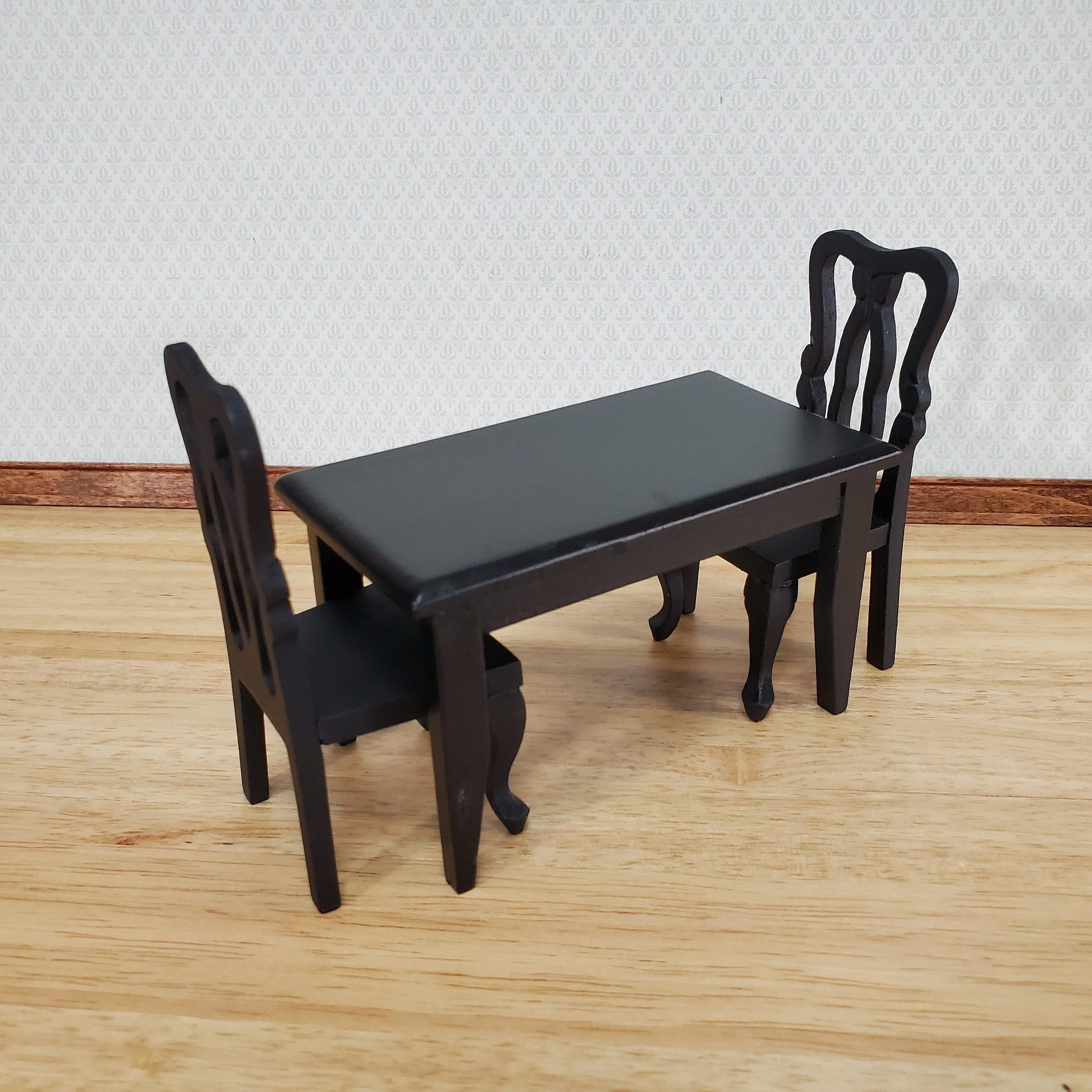 Dollhouse Small Kitchen or Dining Room Table Black 1:12 Scale Miniature Furniture - Image 5