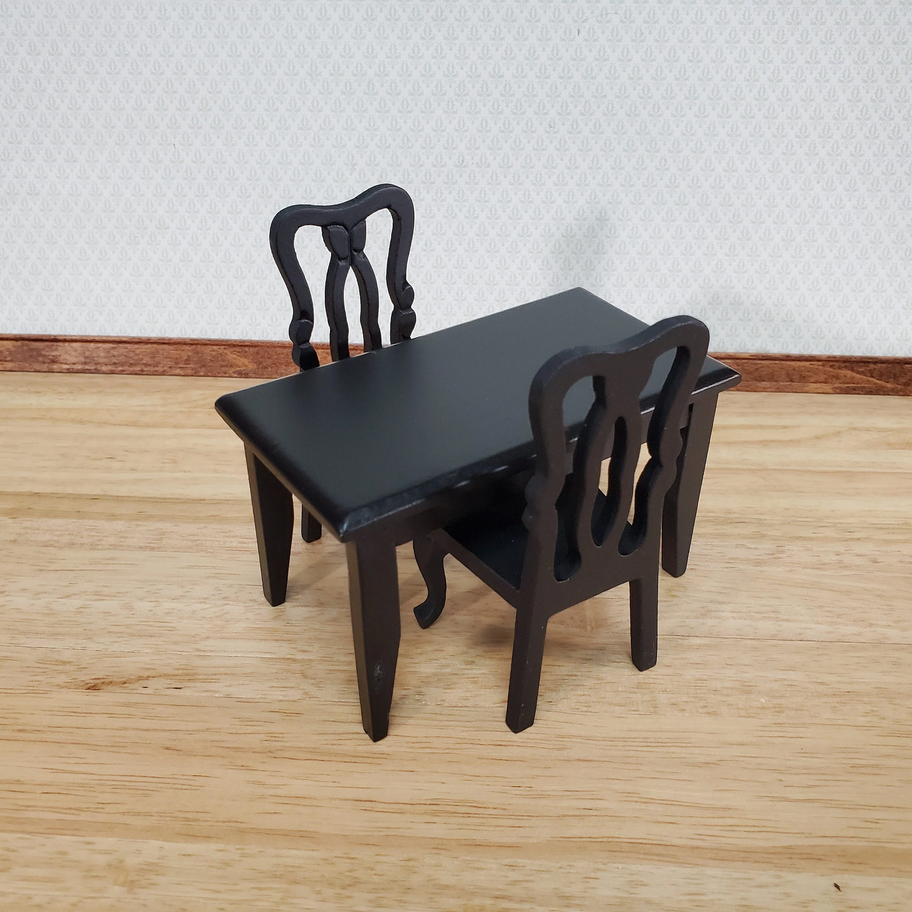 Dollhouse Small Kitchen or Dining Room Table Black 1:12 Scale Miniature Furniture - Image 6