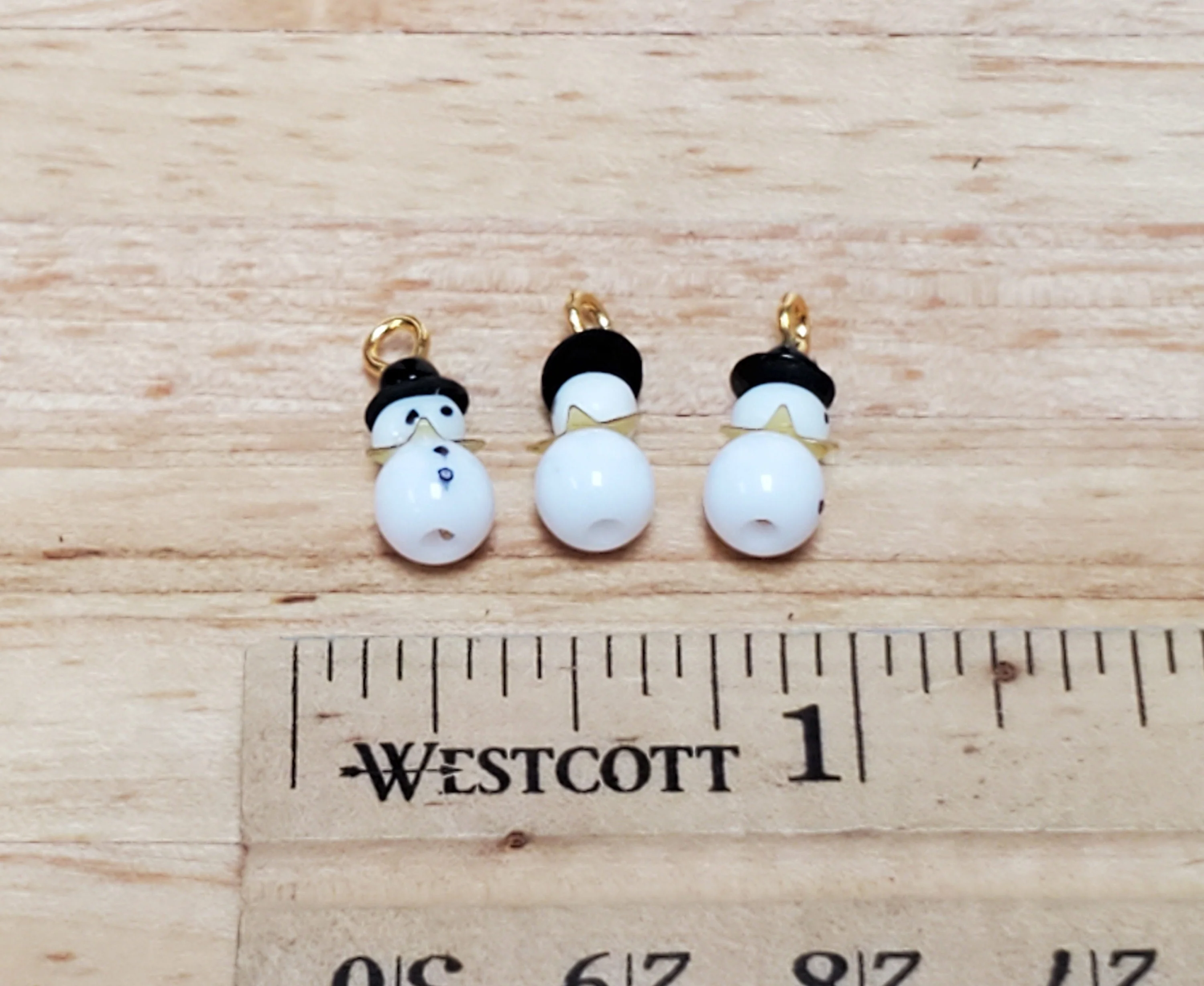 Dollhouse Snowman Christmas Ornaments with Top Hats x3 1:12 Scale Miniatures - Image 2