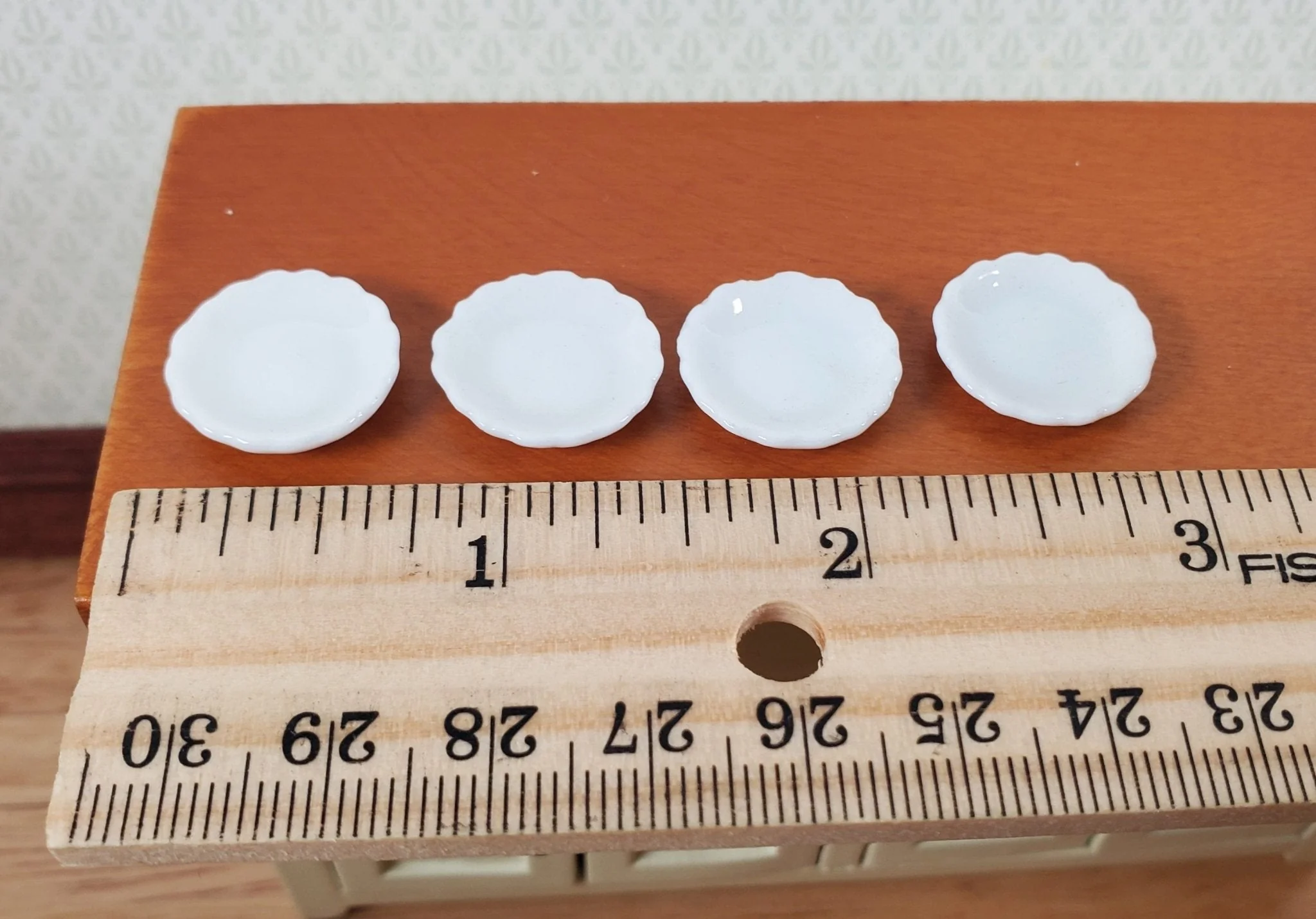 Dollhouse Soup Bowls Set of 4 All White Ceramic 1:12 Scale Miniature Dishes - Image 3