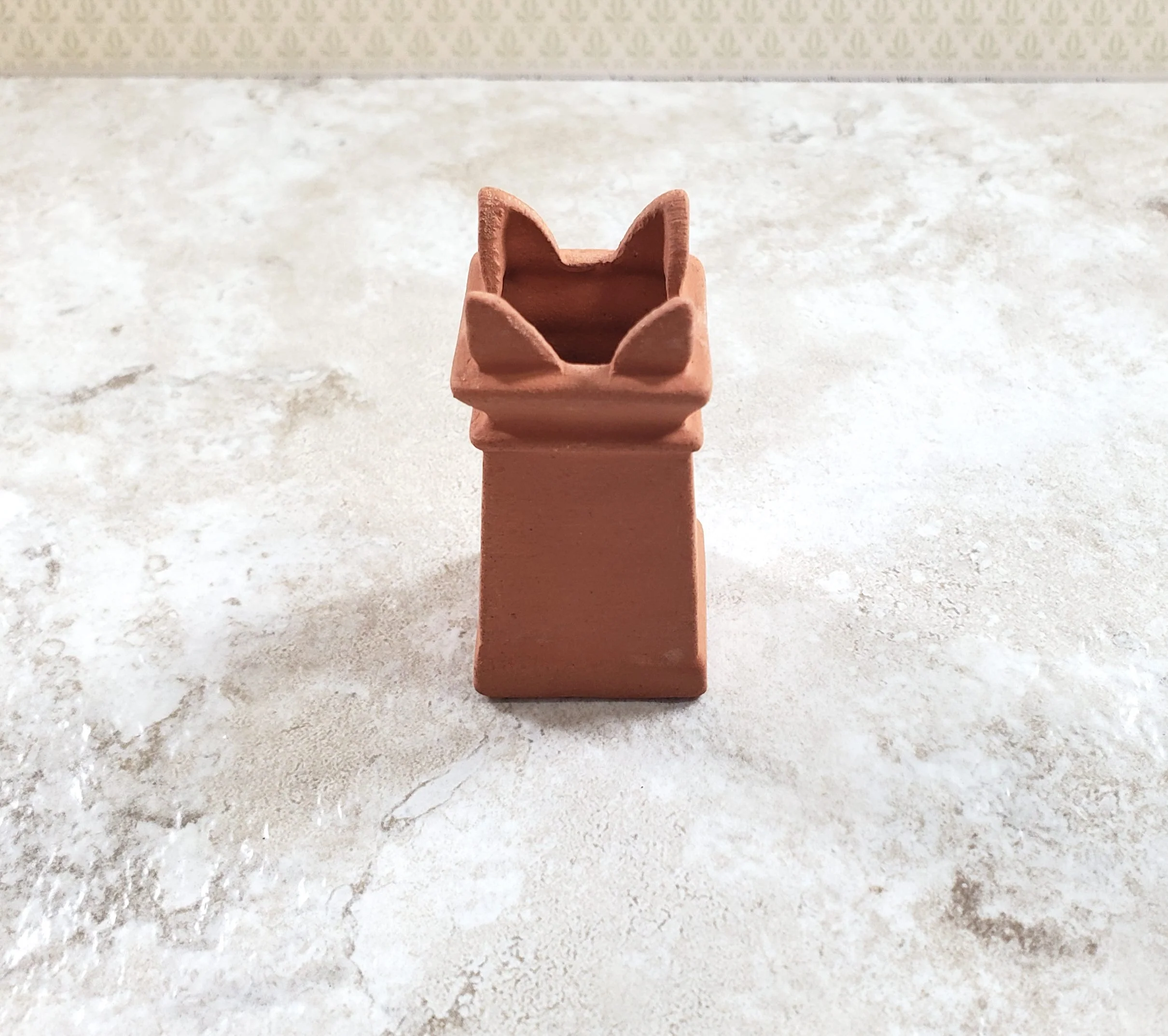 Dollhouse Square Flared Chimney Pot Smoke Stack Terra Cotta 1:12 Scale - Image 2