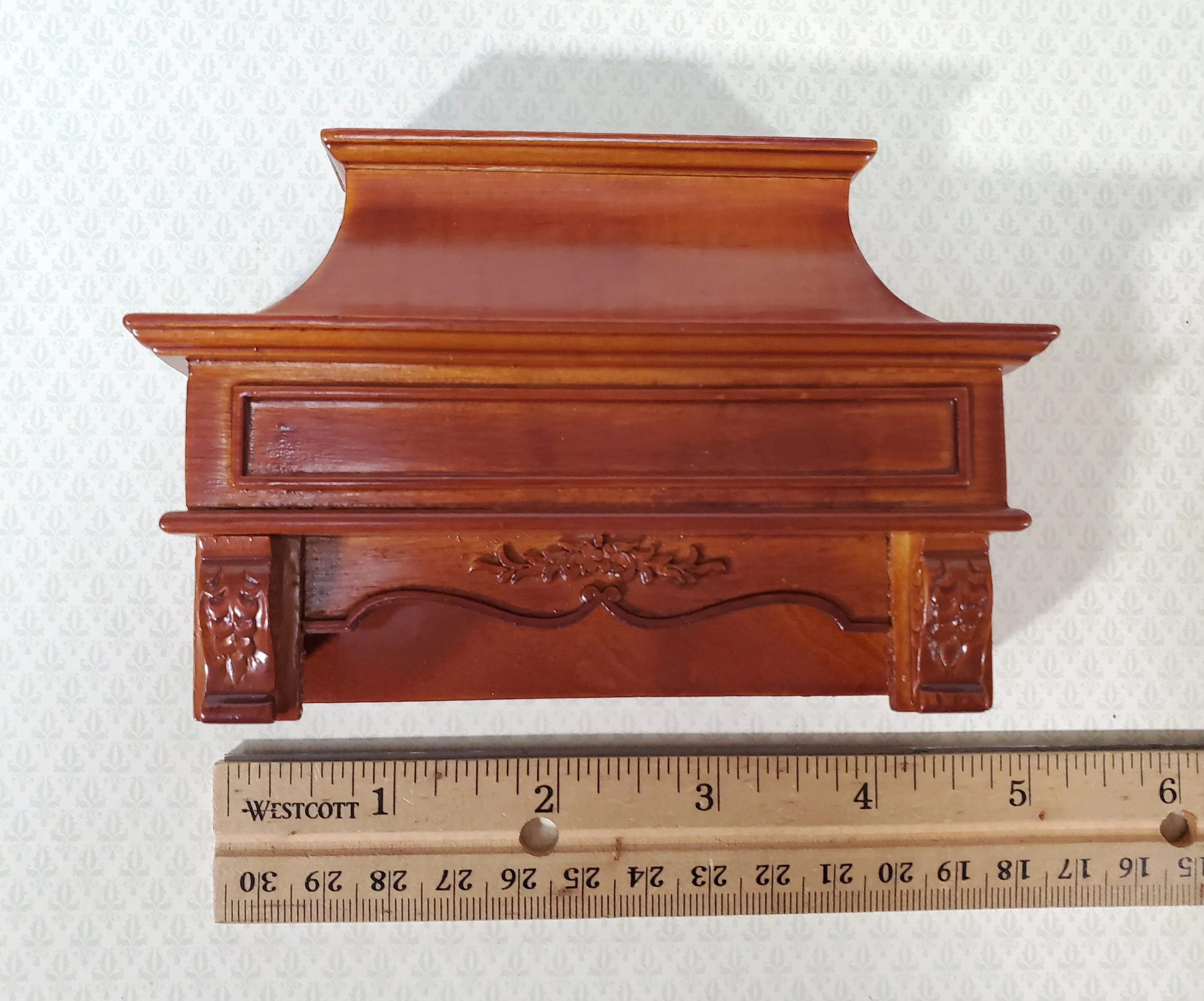 Dollhouse Stove Hood Vent Wood Walnut Fnish 1:12 Scale Miniature Kitchen Oven Fan - Image 4