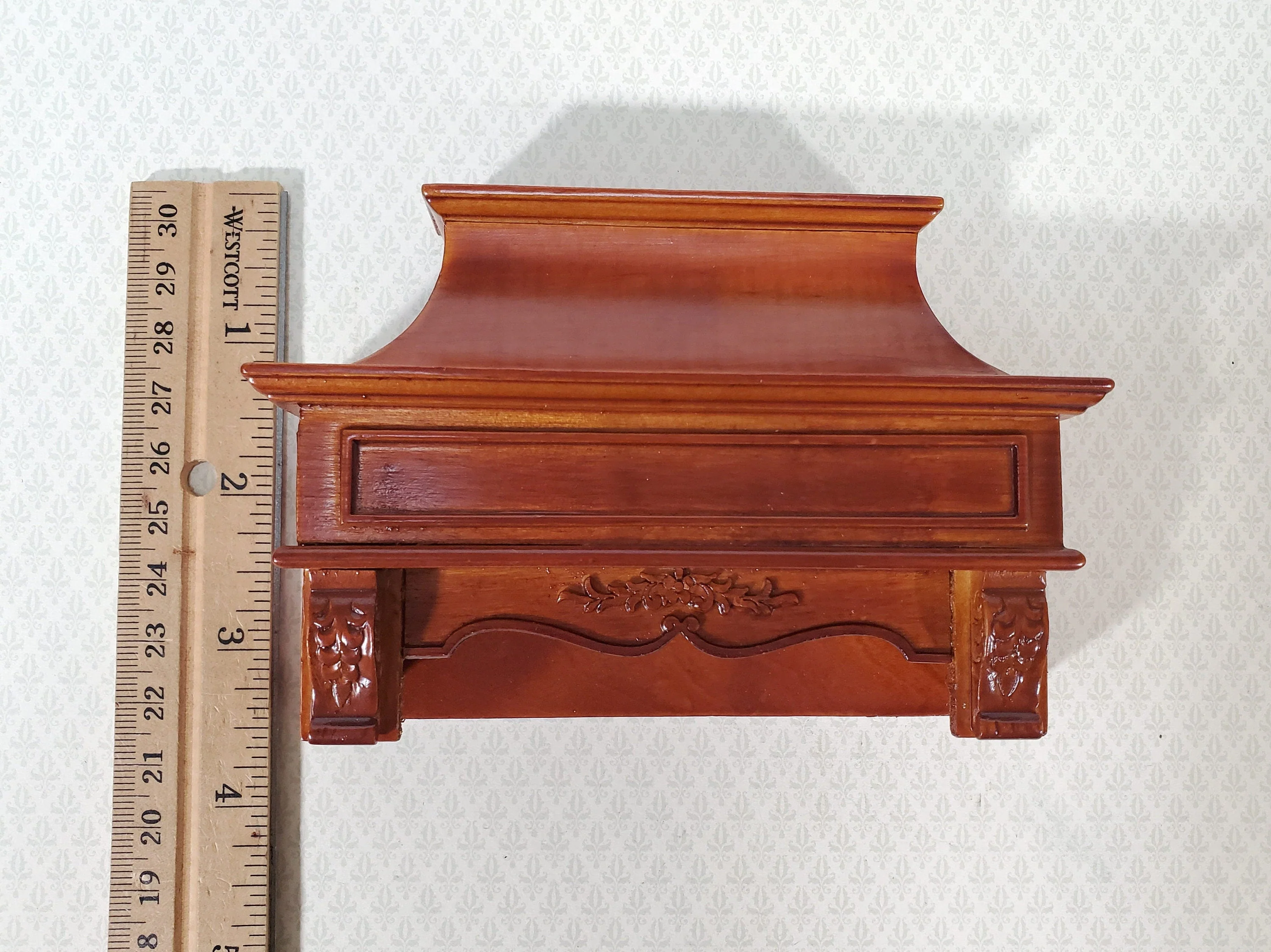 Dollhouse Stove Hood Vent Wood Walnut Fnish 1:12 Scale Miniature Kitchen Oven Fan - Image 5