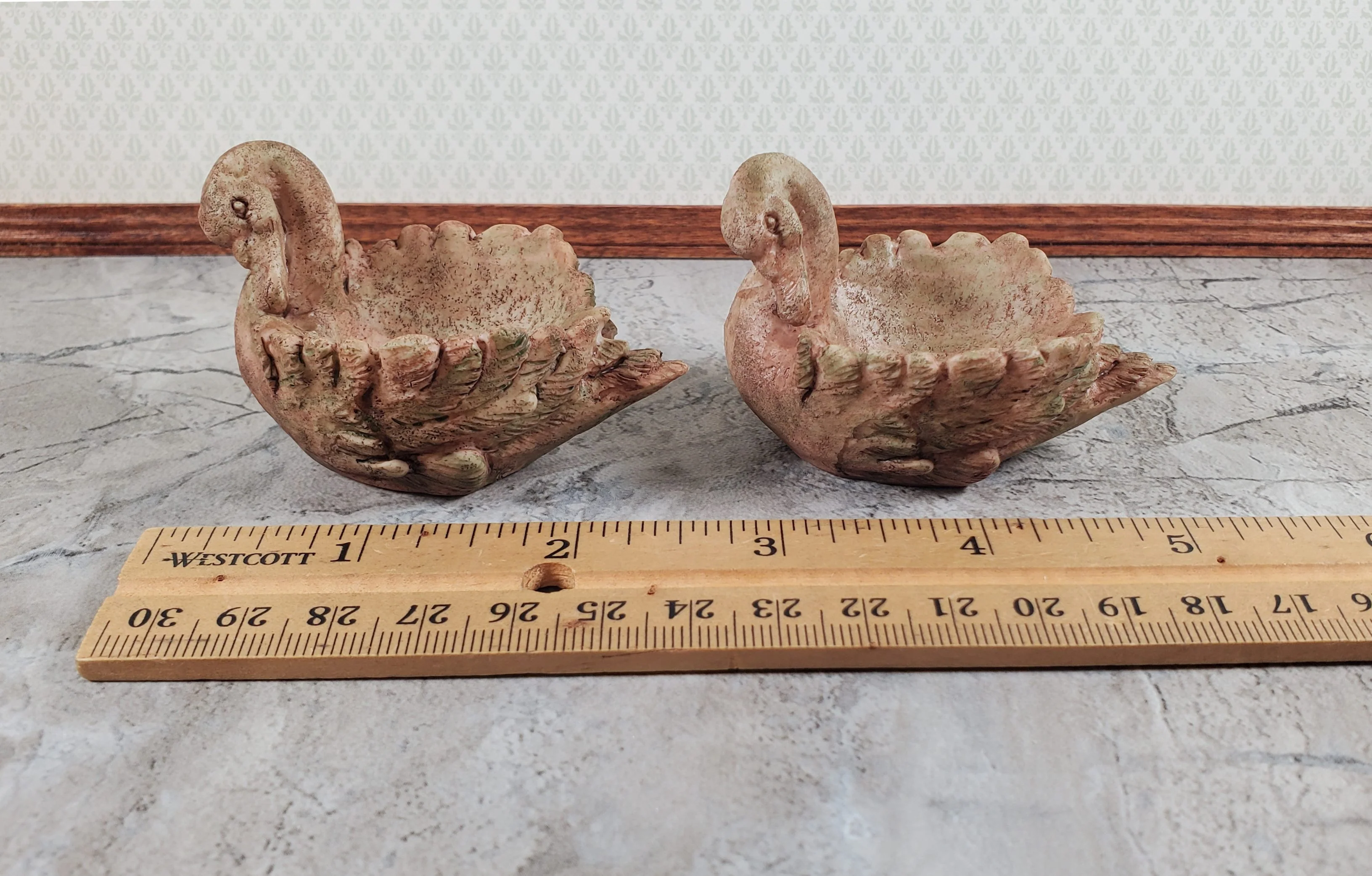 Dollhouse Swan Flower Planters x2 Large by Falcon Miniatures 1:12 Sale A4010GA - Image 5