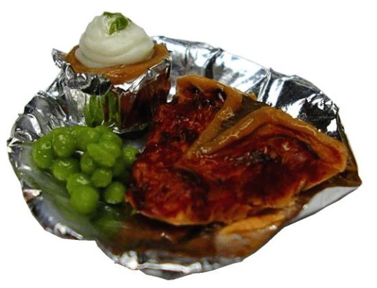 Dollhouse T-bone Steak Baked Potato Dinner 1:12 Scale Miniature Food Kitchen
