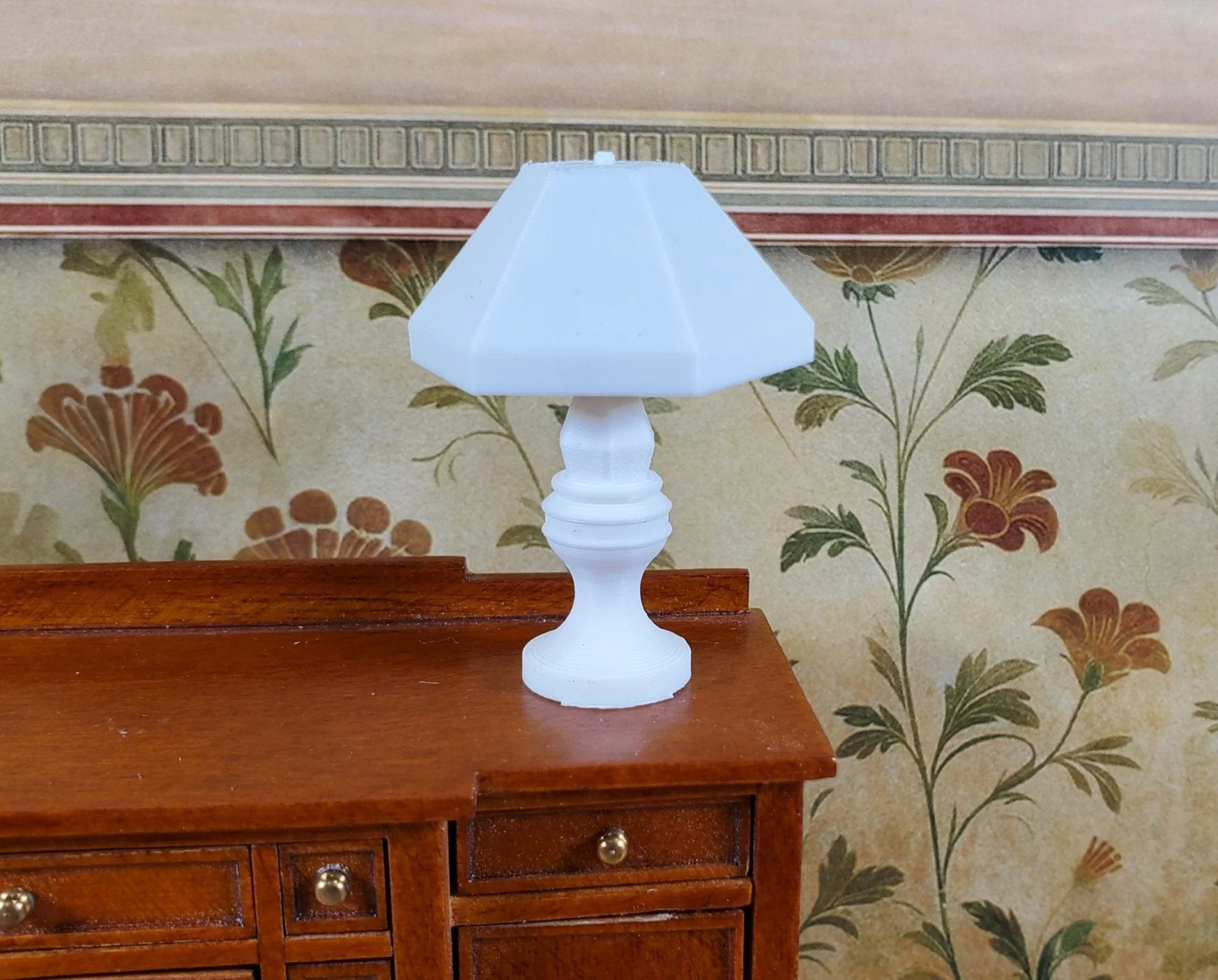 Dollhouse Table Lamp White Can be Painted DIY 1:12 Scale Miniature 3D Printed
