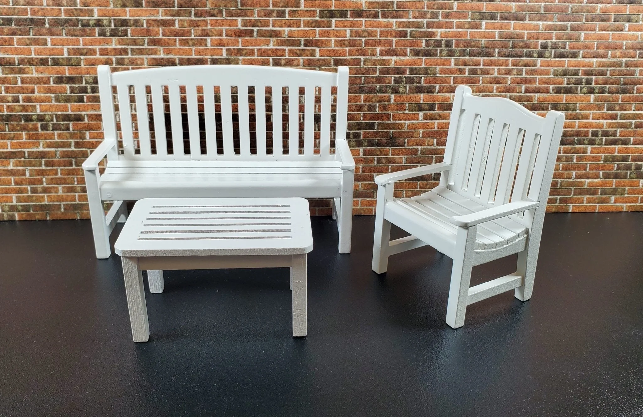 Dollhouse Table Outdoor Garden Porch Patio White 1:12 Scale Miniature Furniture - Image 6