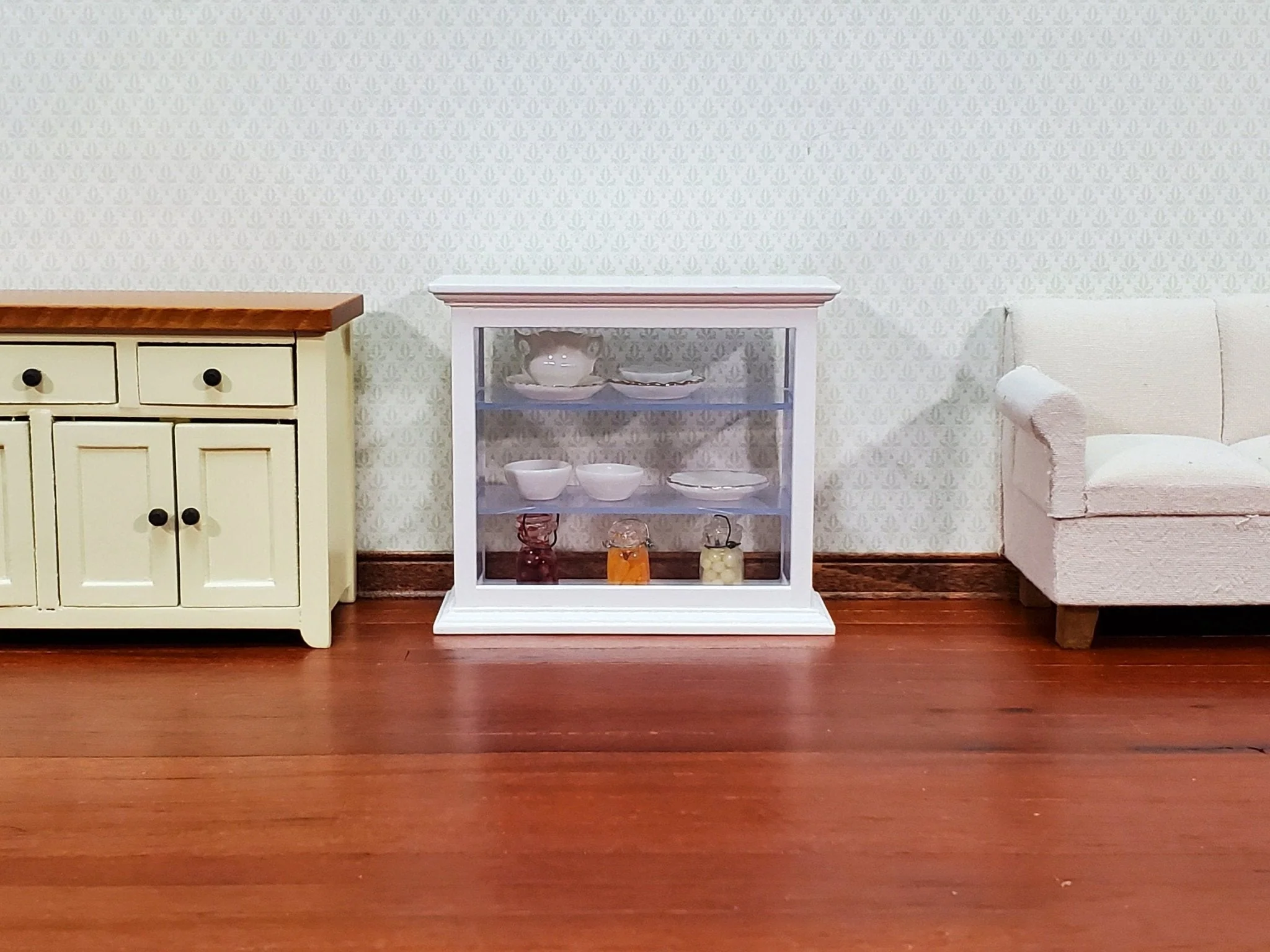 Dollhouse Tall Counter for Store or Shop Display Cabinet White 1:12 Scale Miniature Furniture - Image 2