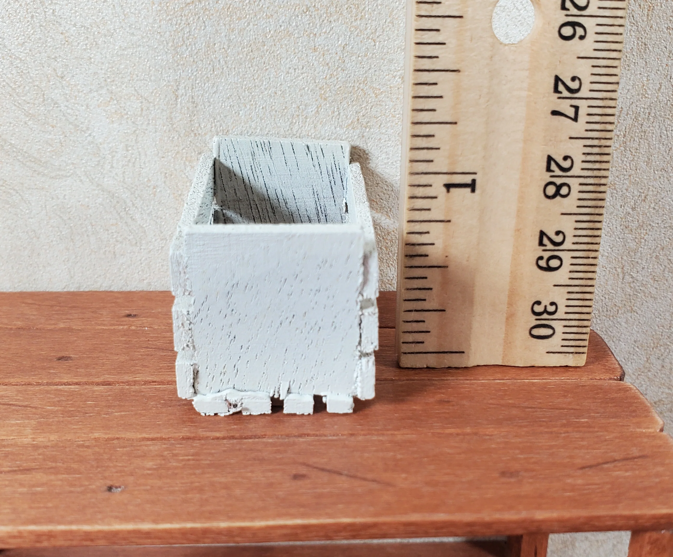 Dollhouse Tall Whitewashed Wood Produce Crate 1:12 Scale Dollhouse Miniature - Image 4