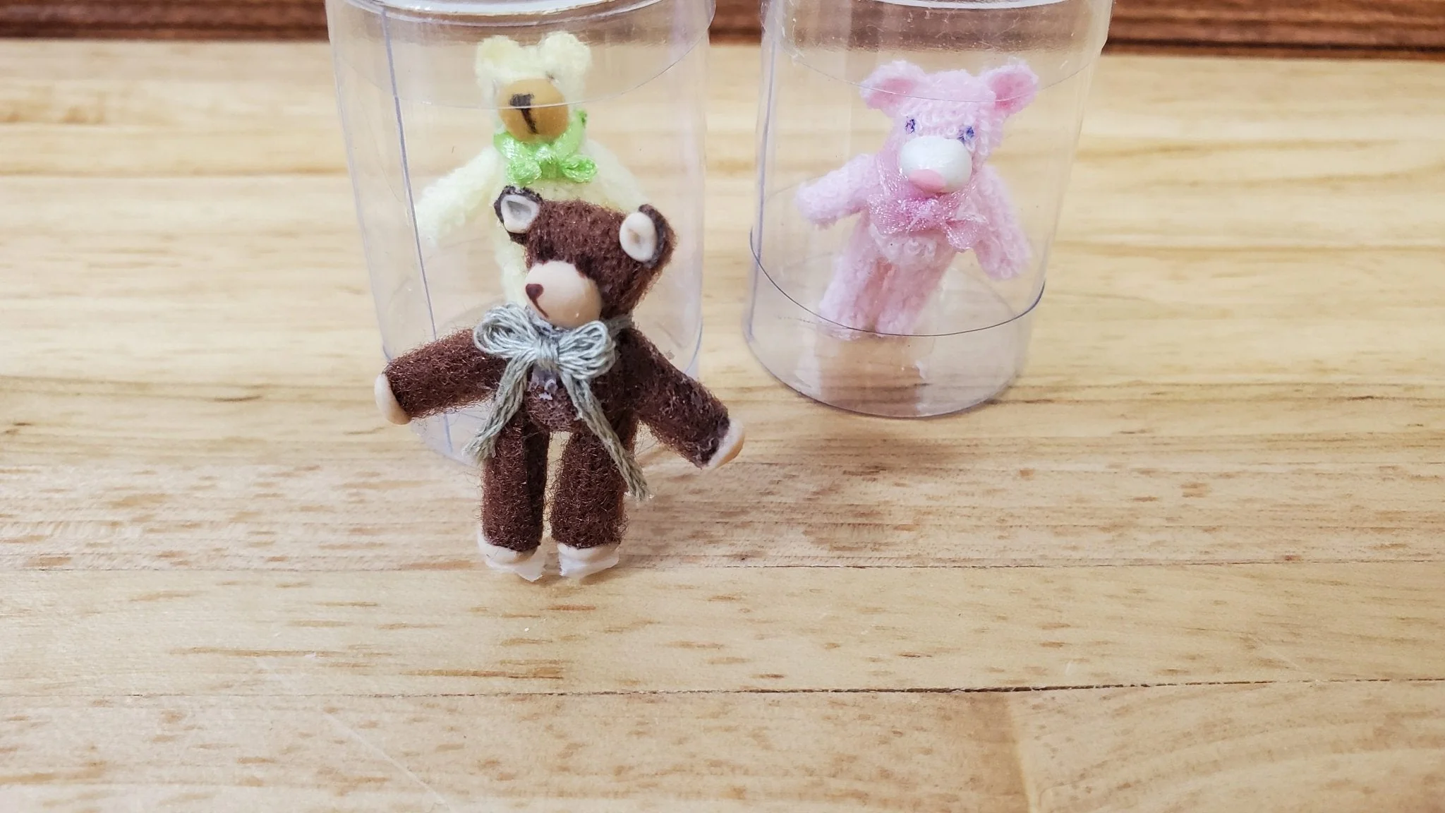 Dollhouse Teddy Bears Set of 3 Stuffed Animal Toy 1:12 Scale Miniature Nursery - Image 2