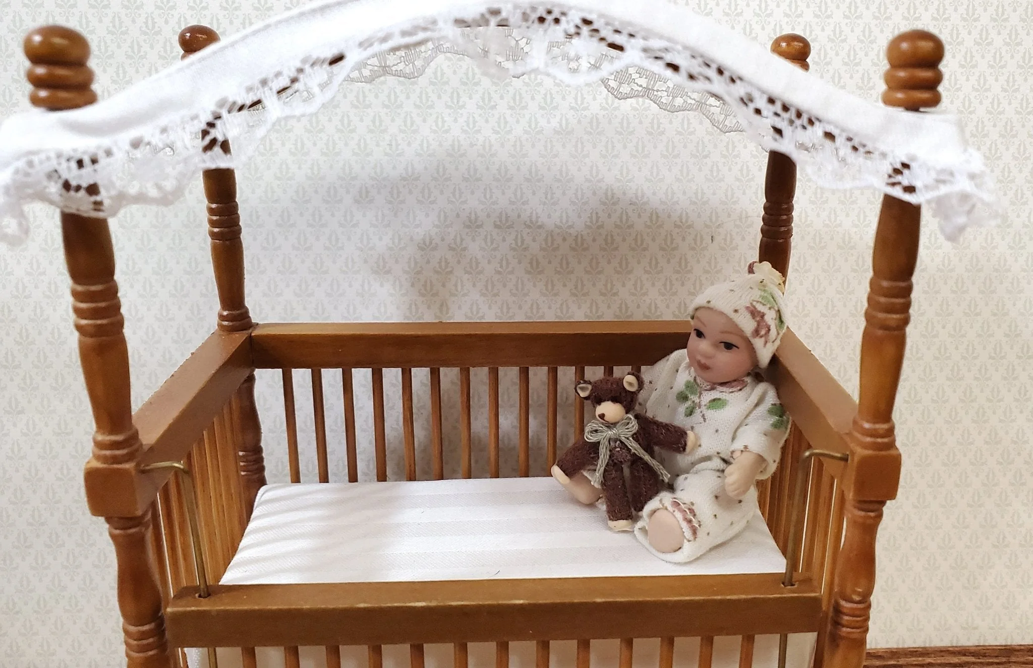 Dollhouse Teddy Bears Set of 3 Stuffed Animal Toy 1:12 Scale Miniature Nursery - Image 3