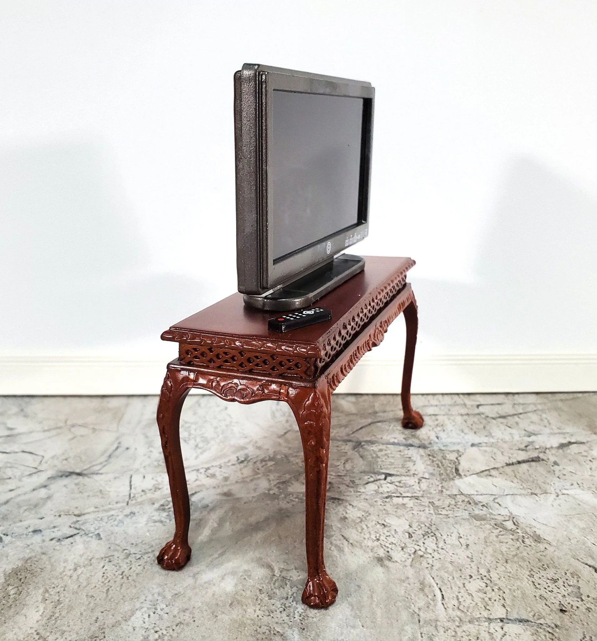 Dollhouse Television TV Set Modern Flat Screen with Remote 2" x 3 3/8" Miniature Accessory - Image 3