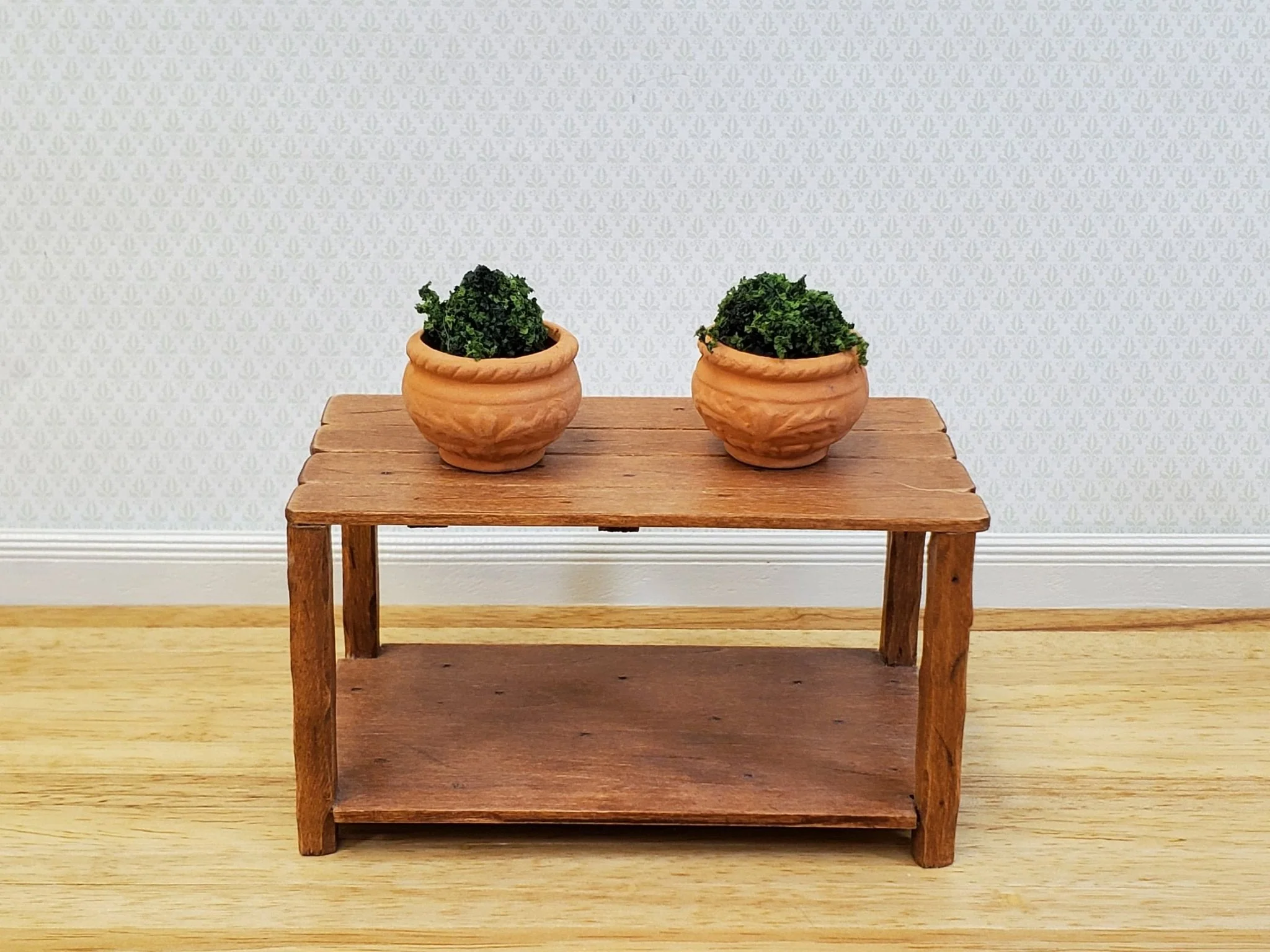Dollhouse Terra Cotta Pots Planters Set of 2 Unglazed Round 1:12 Scale Miniature Garden - Image 3