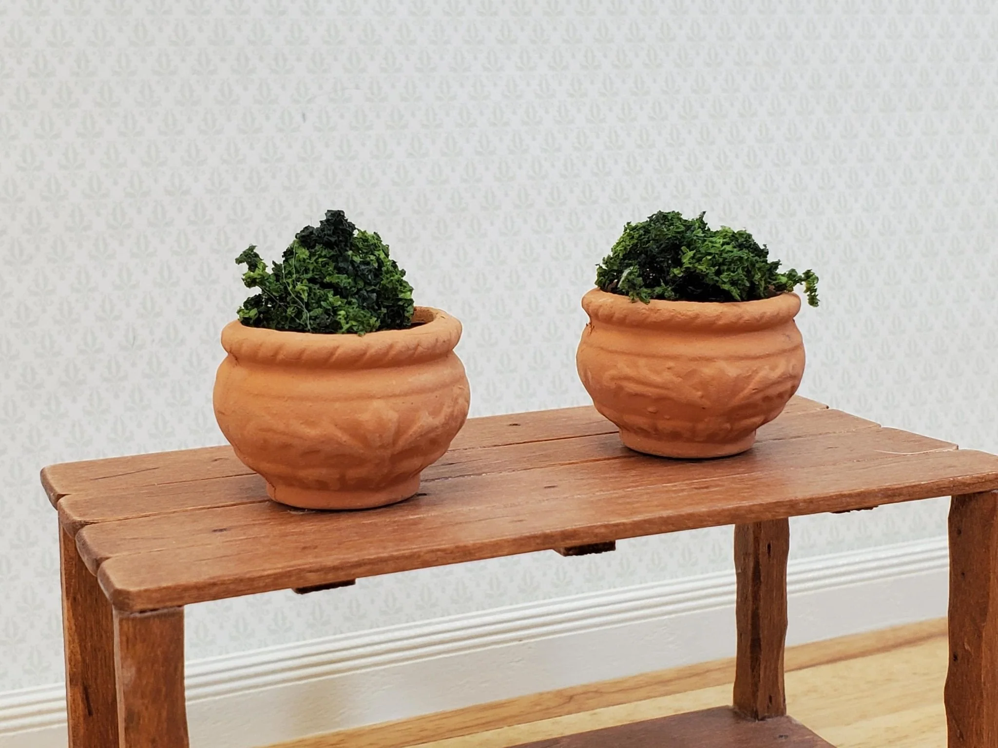 Dollhouse Terra Cotta Pots Planters Set of 2 Unglazed Round 1:12 Scale Miniature Garden - Image 4