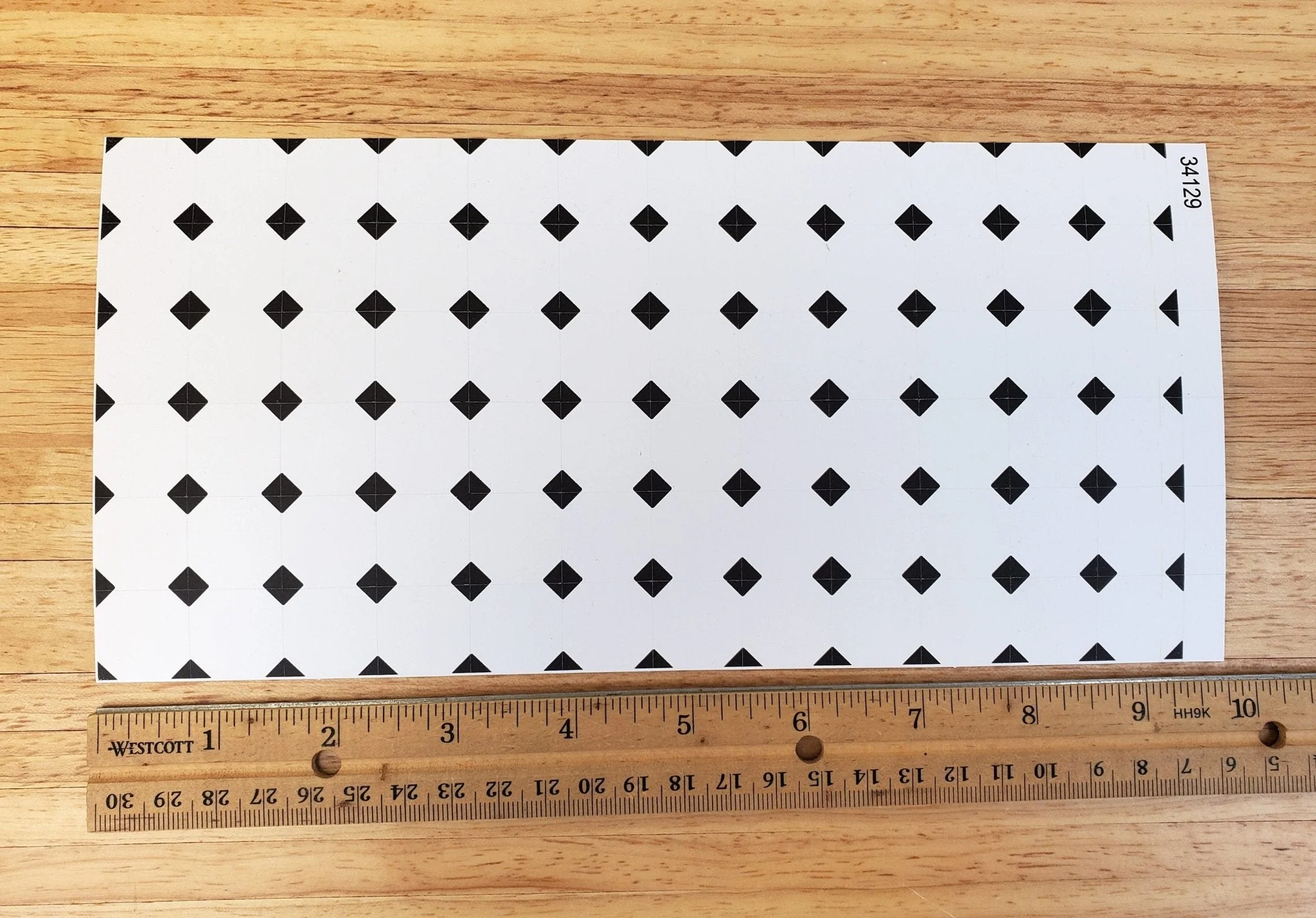 Dollhouse Tile Floor Sheet White with Black Diamonds 1:12 Scale Miniature by World Model - Image 3