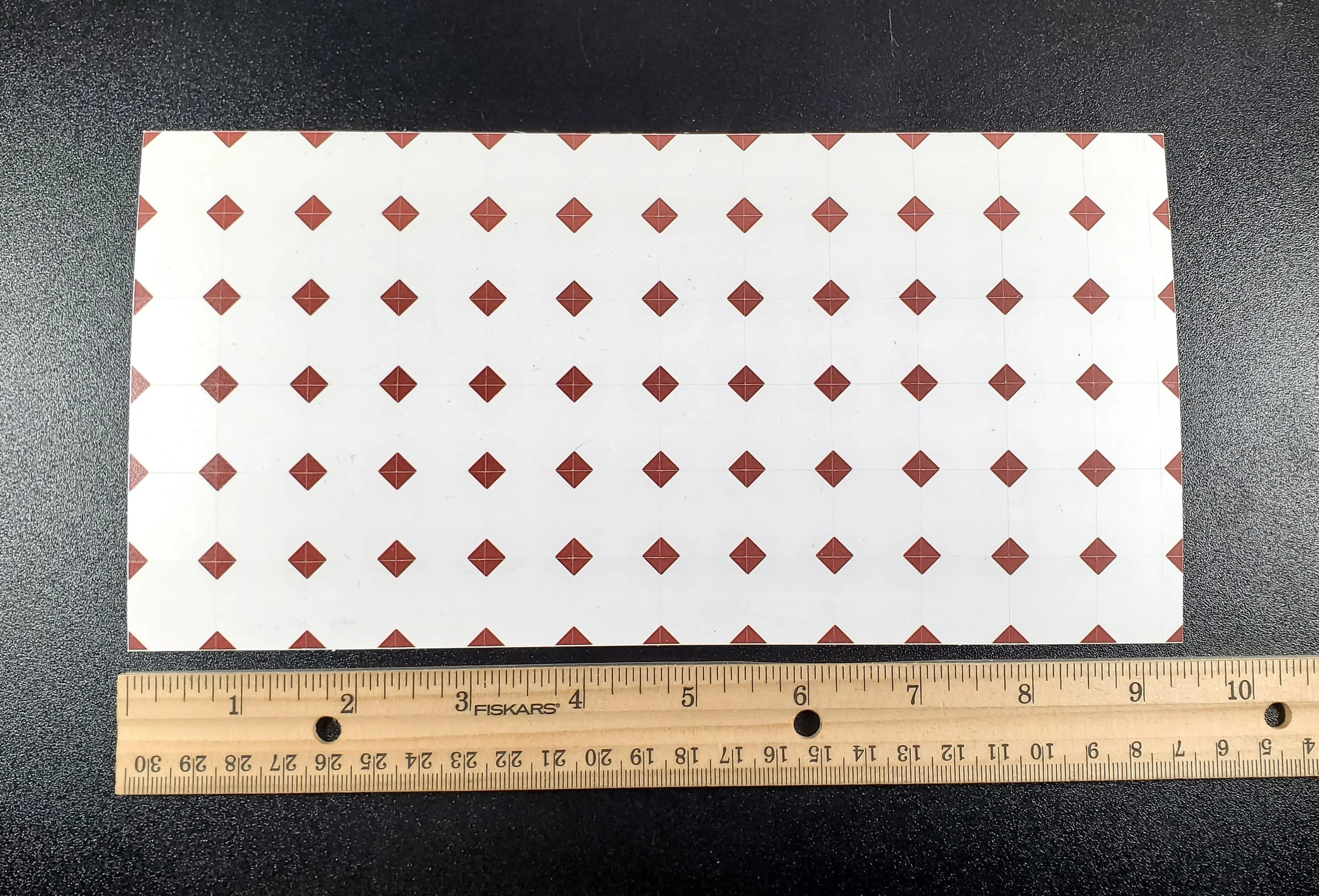 Dollhouse Tile Floor Sheet White with Dark Red Diamonds 1:12 Scale Miniature - Image 2