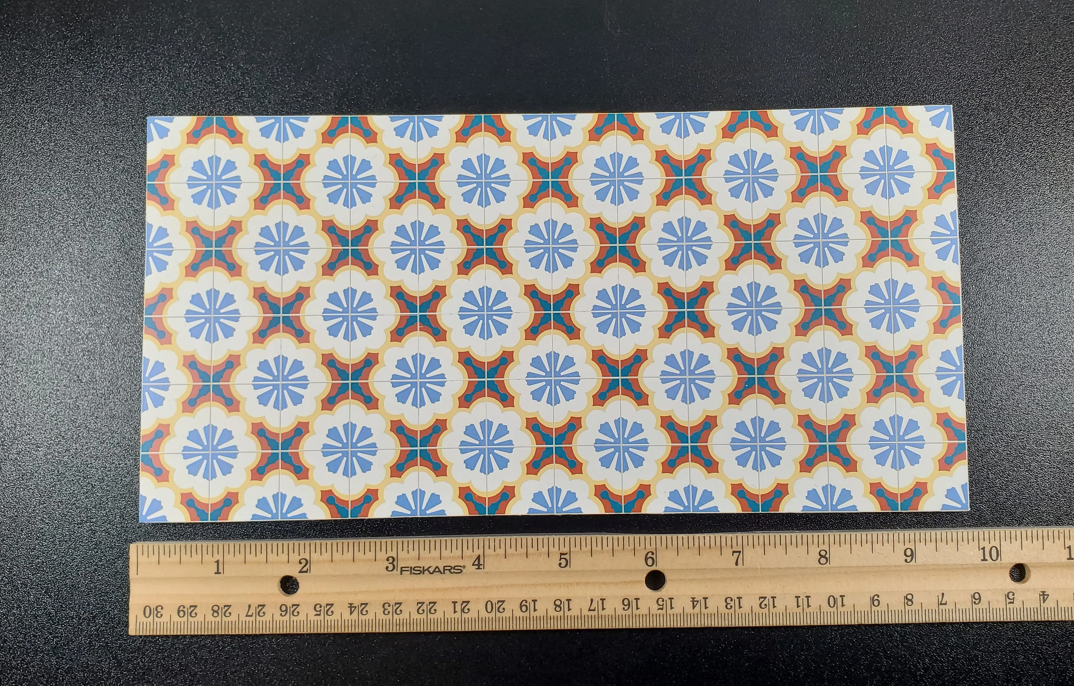 Dollhouse Tile Flooring Sheet Colorful Victorian Mosaic 1:12 Scale Miniature - Image 3