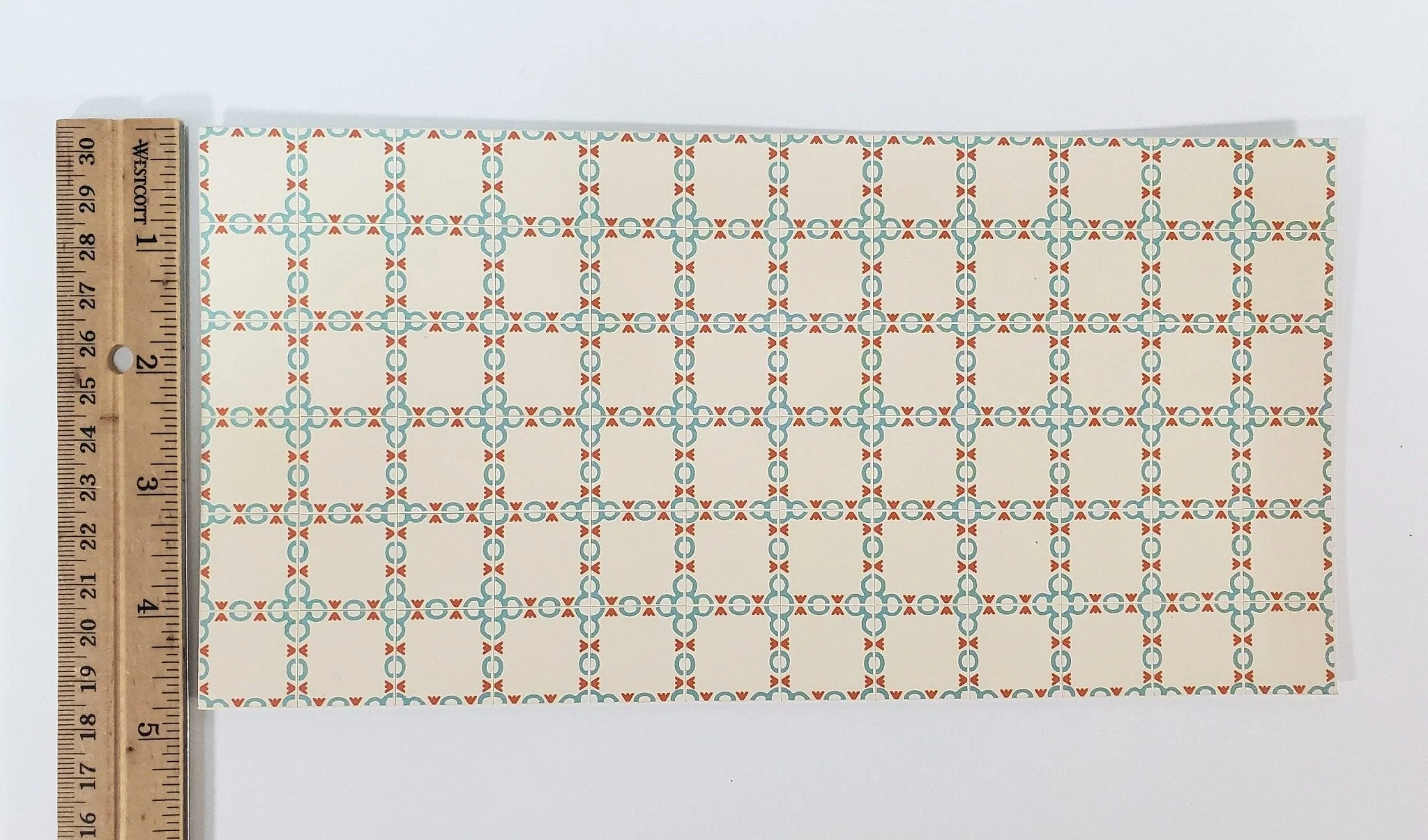 Dollhouse Tile Flooring Sheet Cream Blue/Gray Red 1:12 Scale Break Off Pieces - Image 4