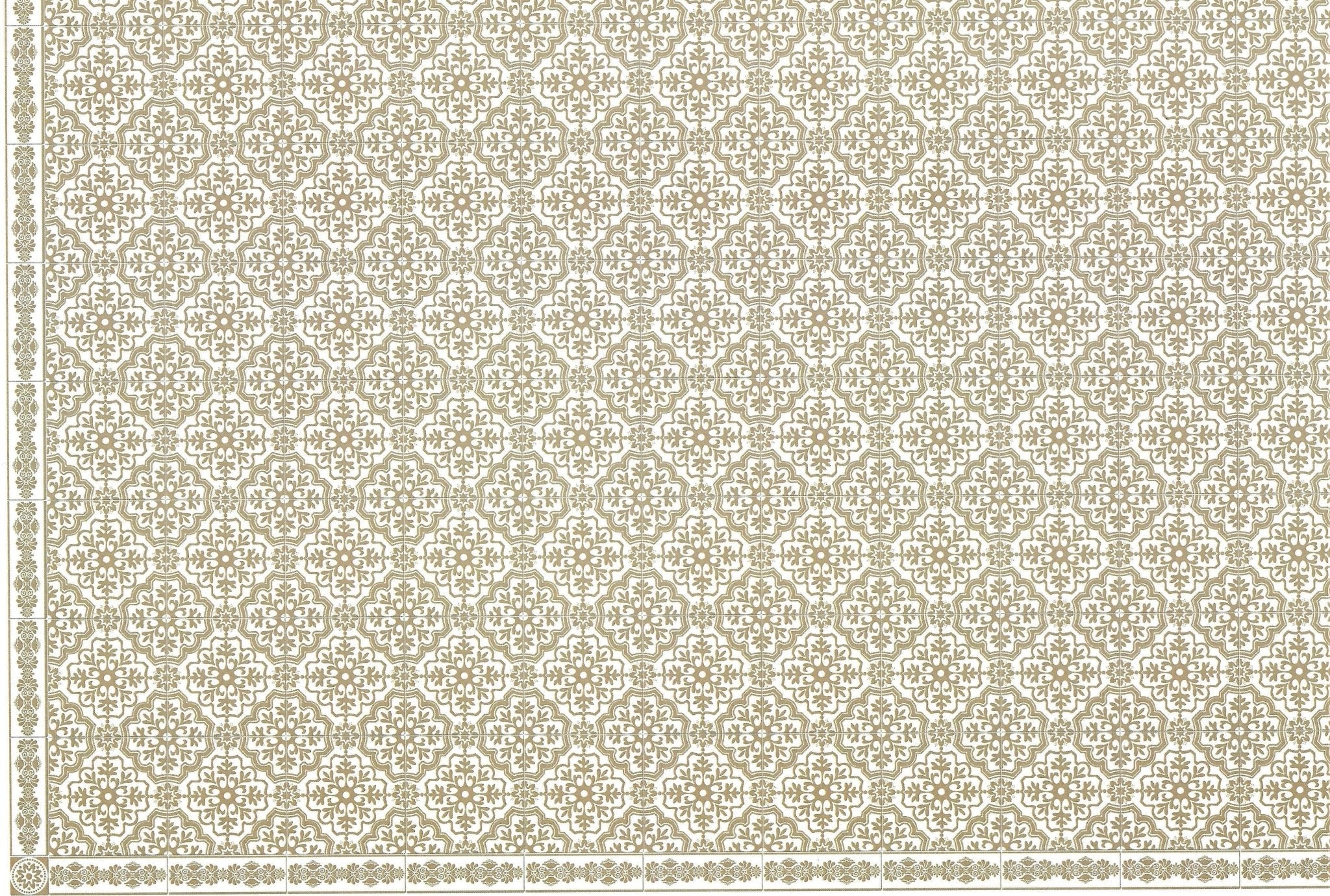 Dollhouse Tile Wallpaper Victorian Bronze on White 1:12 Scale Itsy Bitsy Miniature